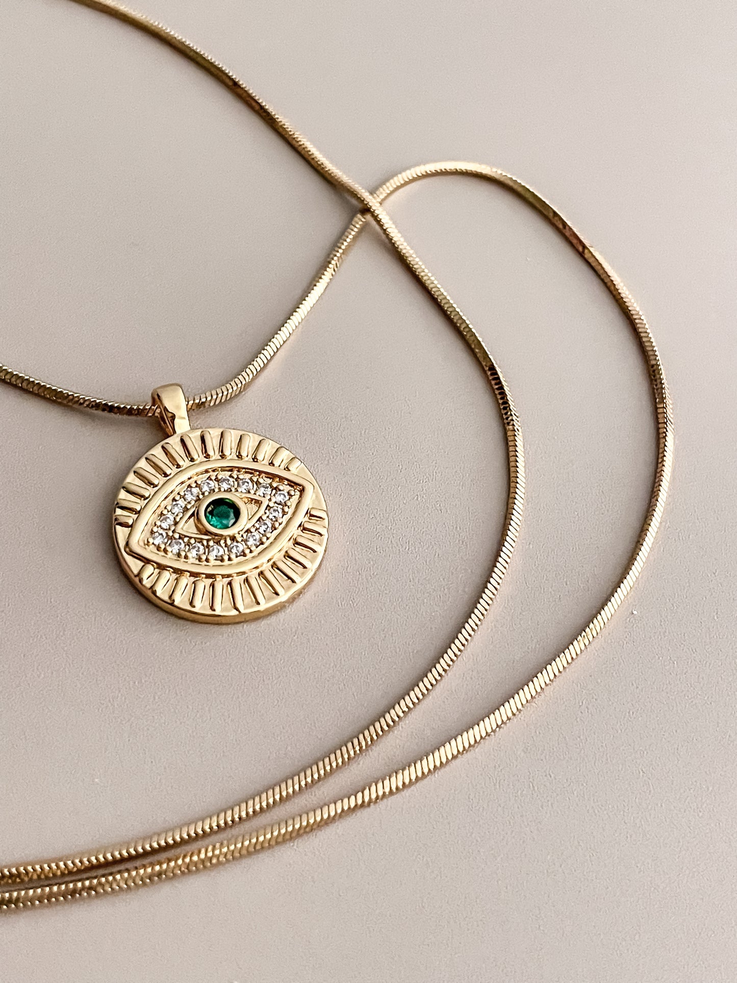 Zirconia Evil Eye Necklace