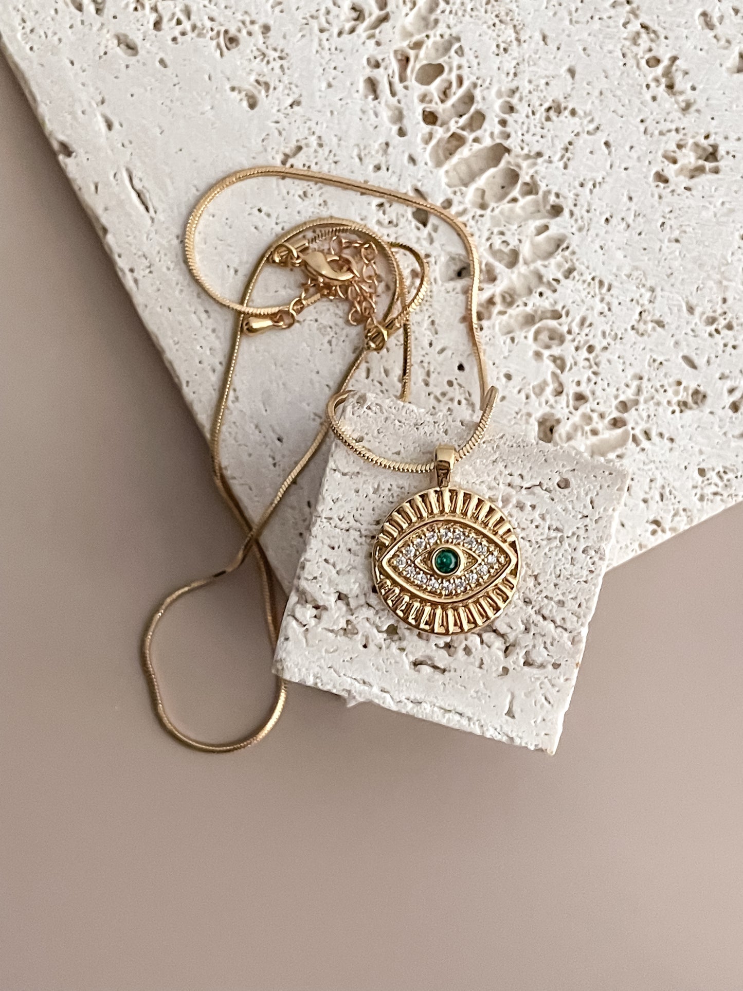 Zirconia Evil Eye Necklace