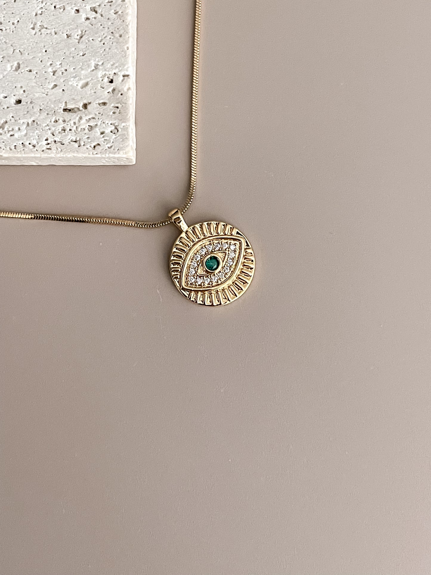 Zirconia Evil Eye Necklace