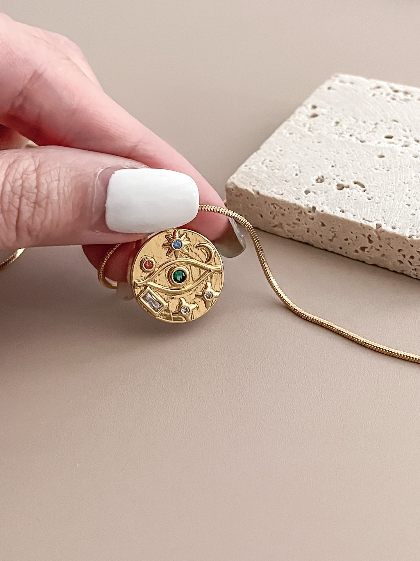 Zirconia Evil Eye Necklace
