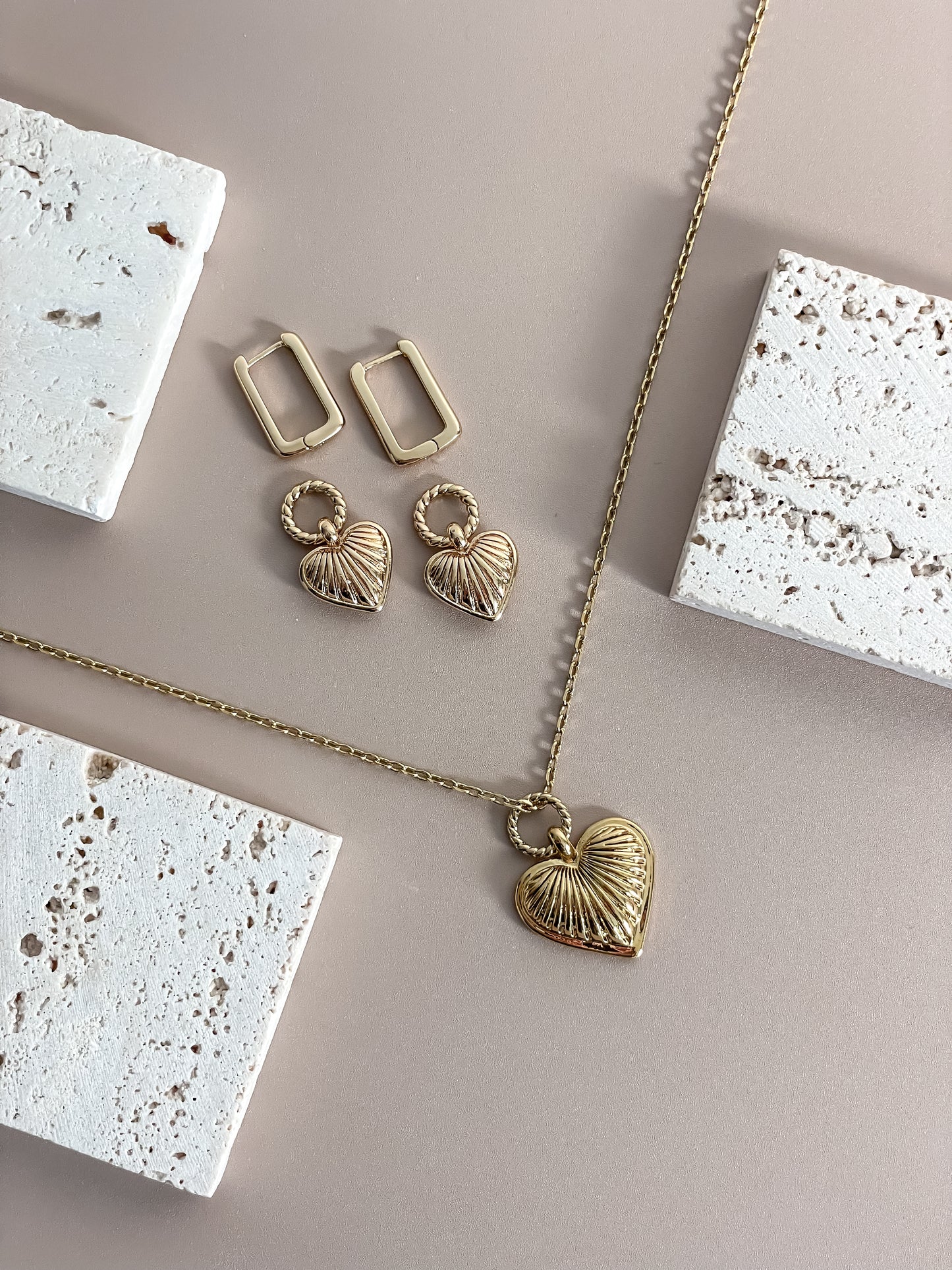 Ridge Heart Jewelry Set