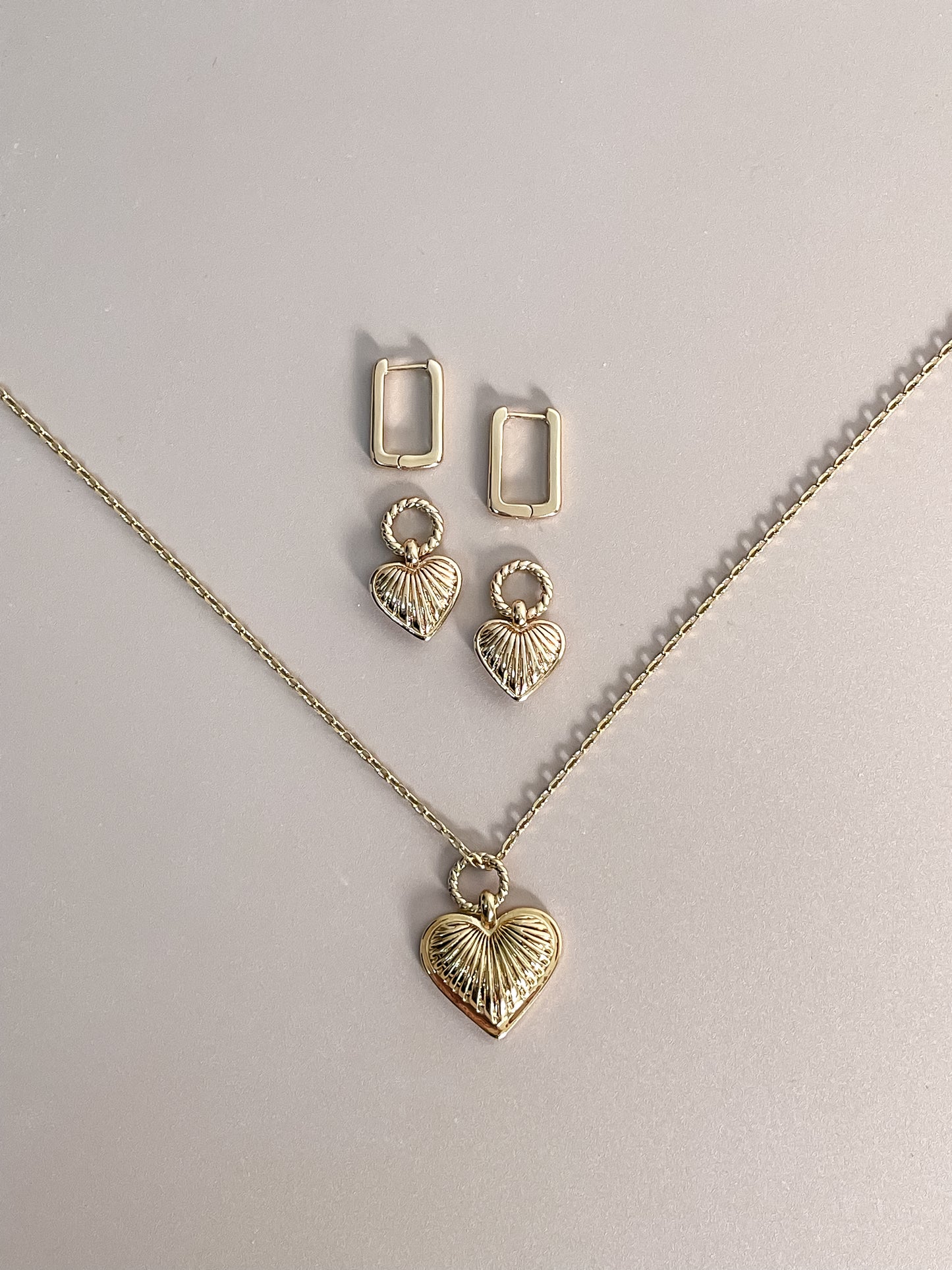 Ridge Heart Jewelry Set