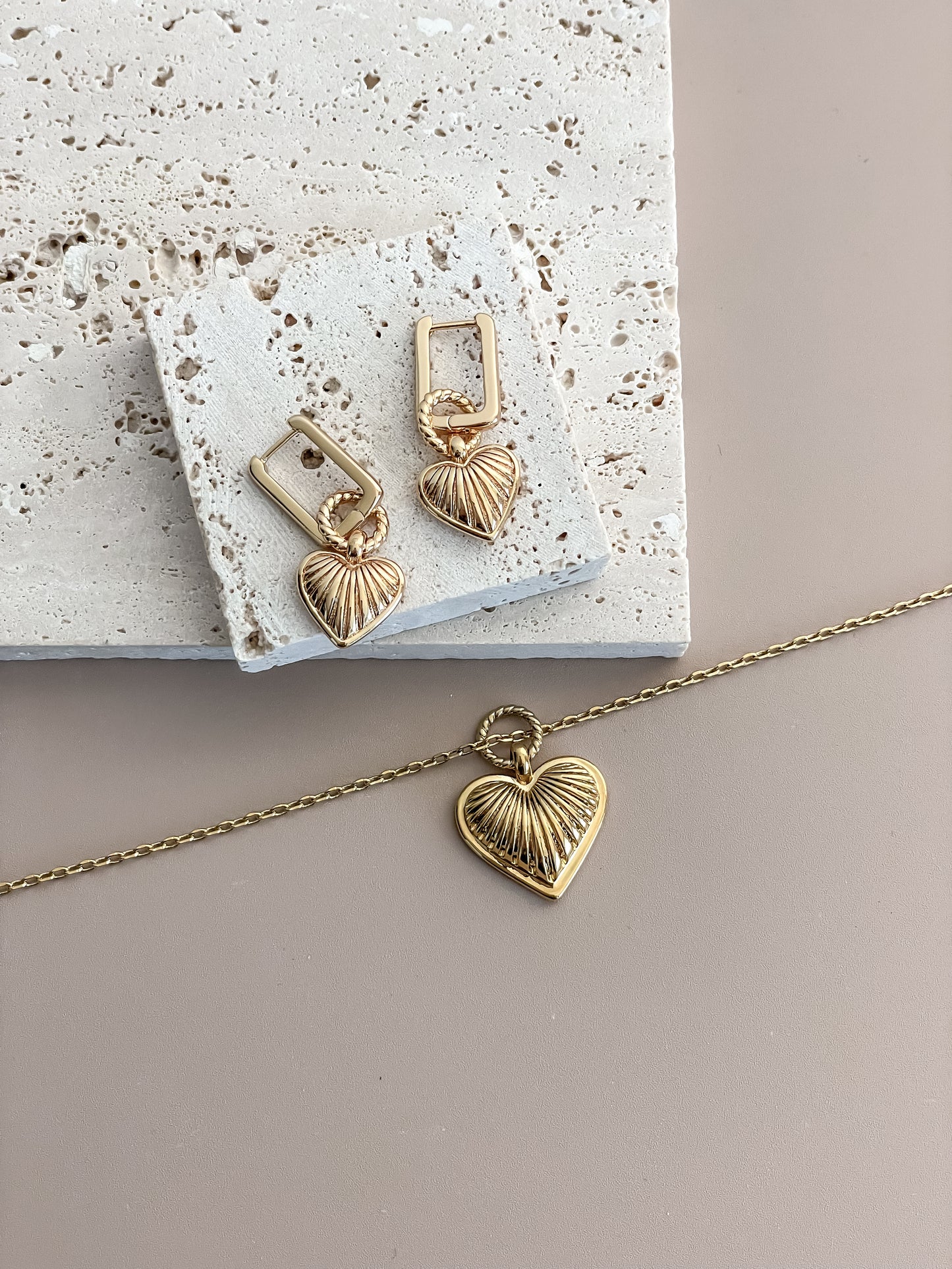 Ridge Heart Jewelry Set