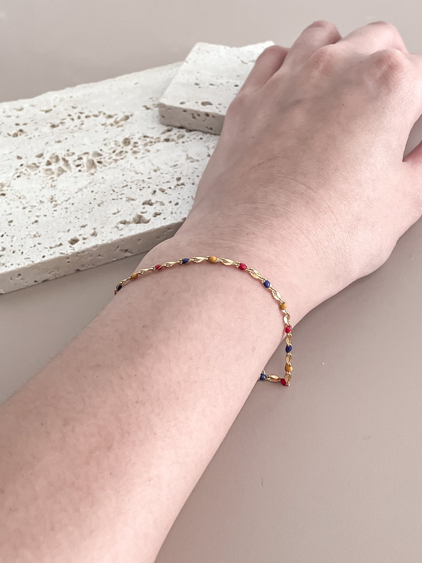 Enamel Beaded Chain Bracelet