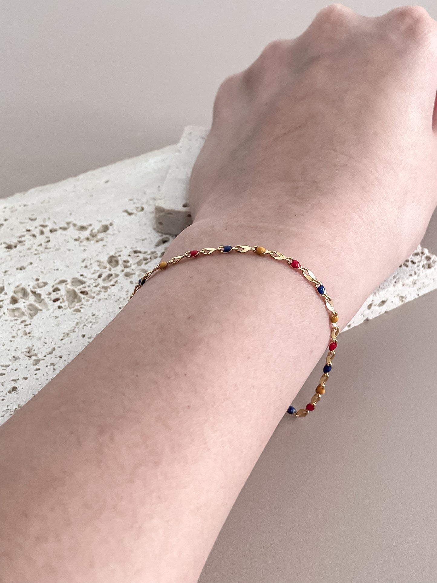 Enamel Beaded Chain Bracelet
