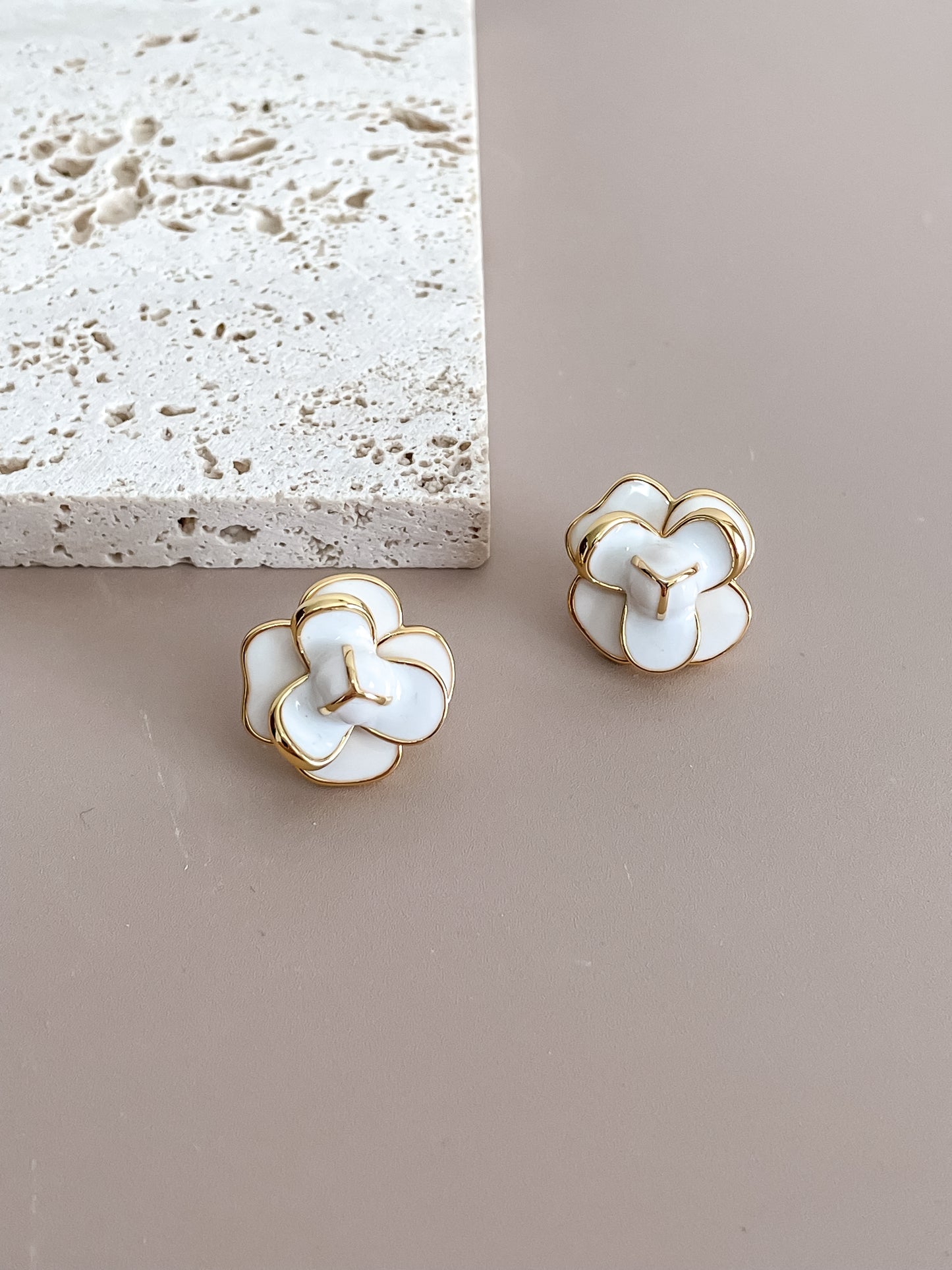 Flower Enamel Stud Earrings