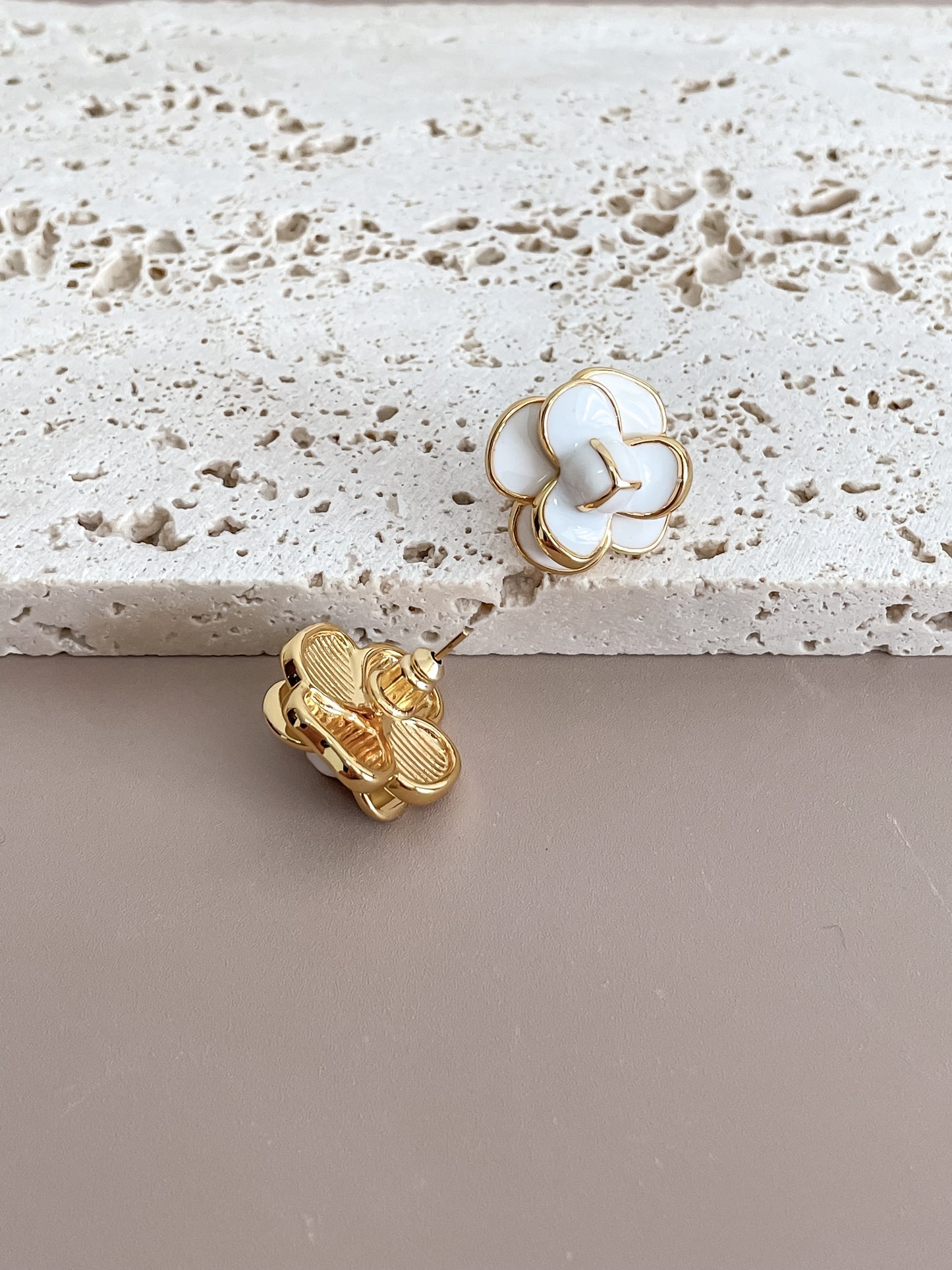 Flower Enamel Stud Earrings