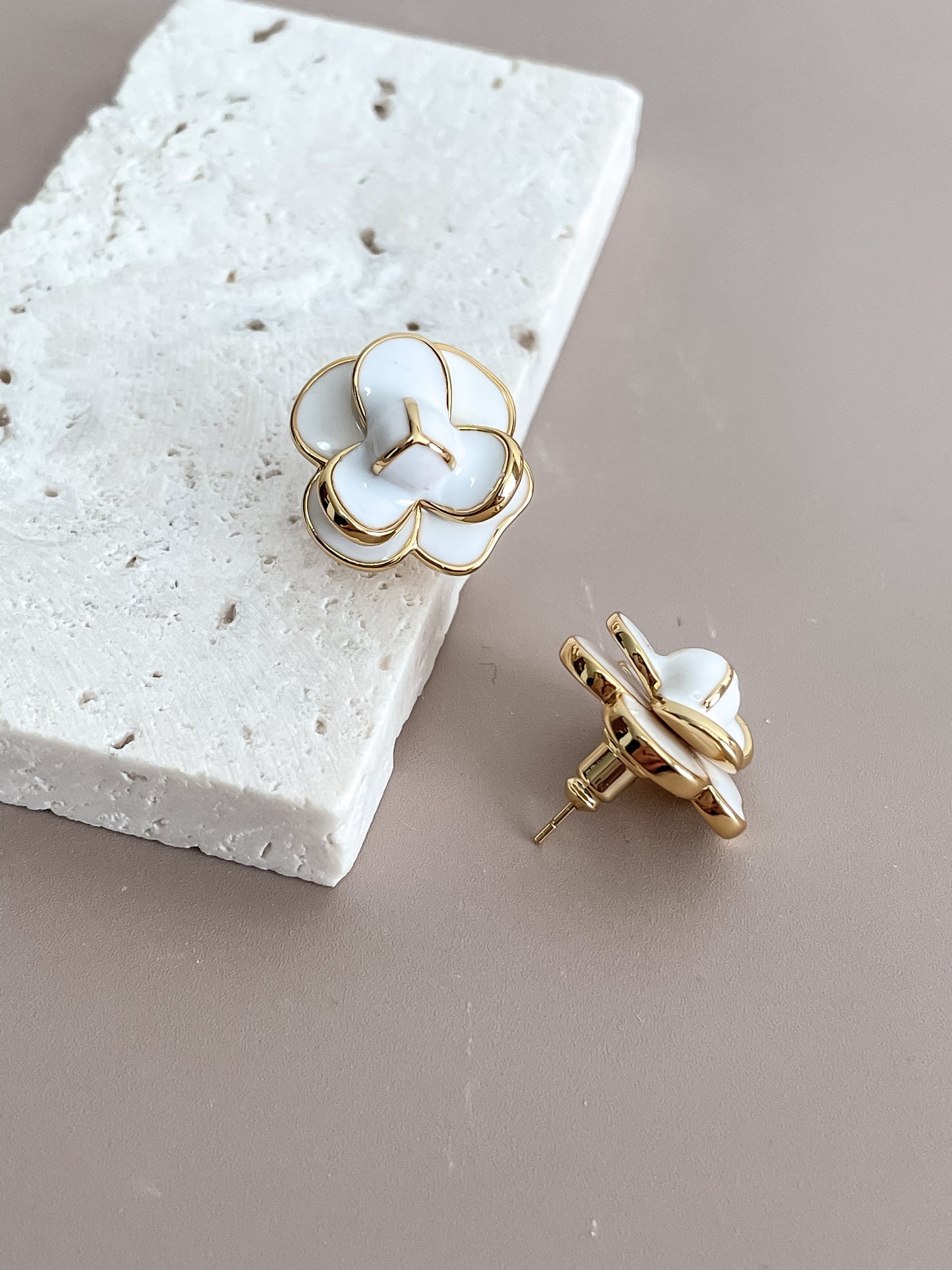 Flower Enamel Stud Earrings