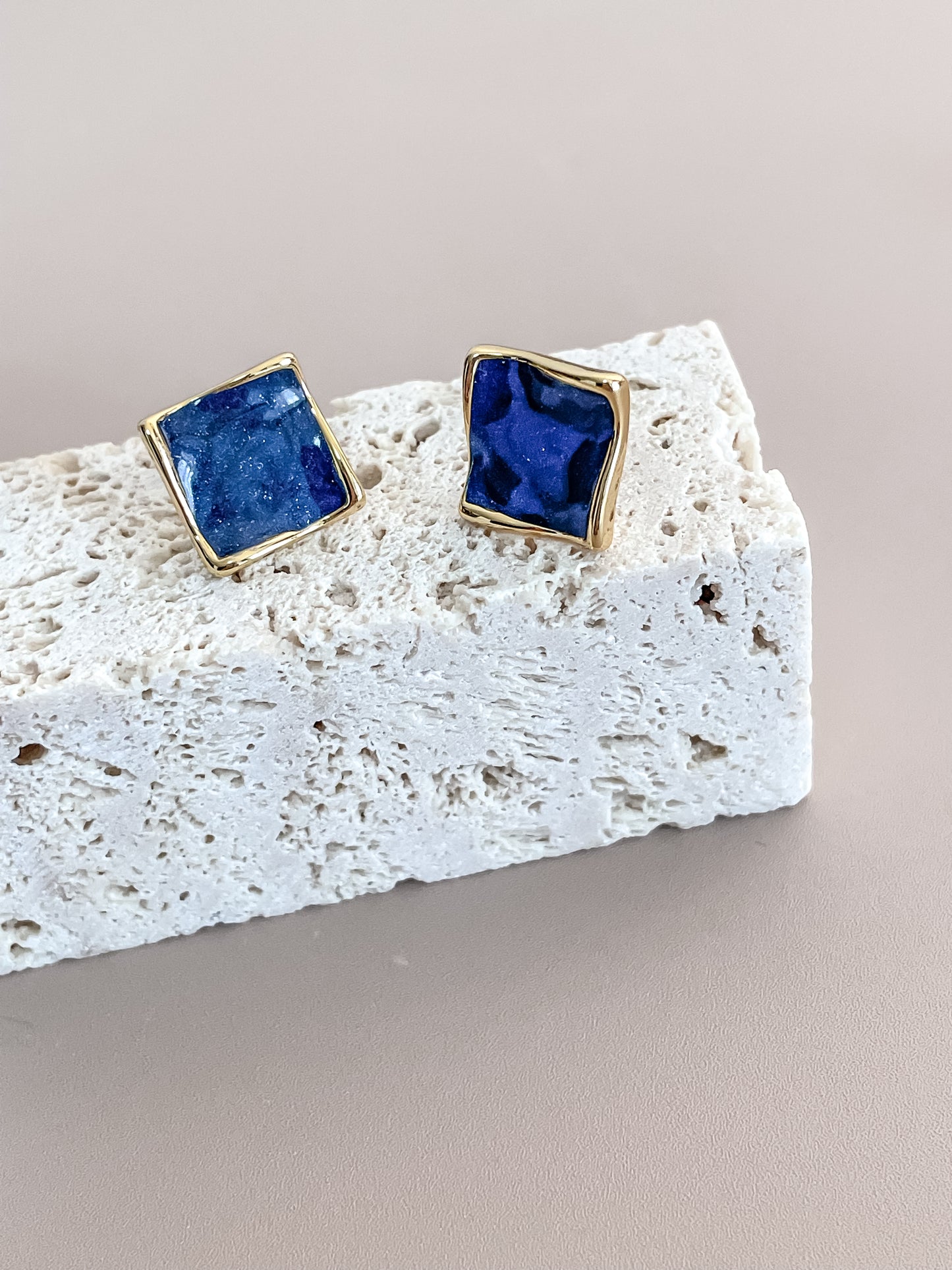 Enamel Square Earrings