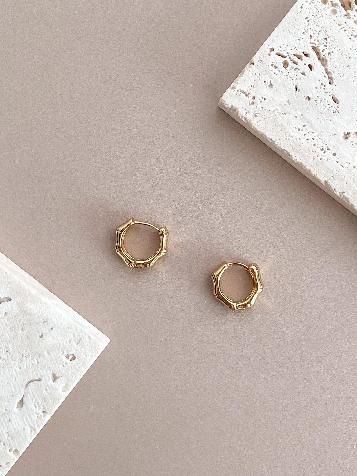 Bamboo Style Hoop Earrings