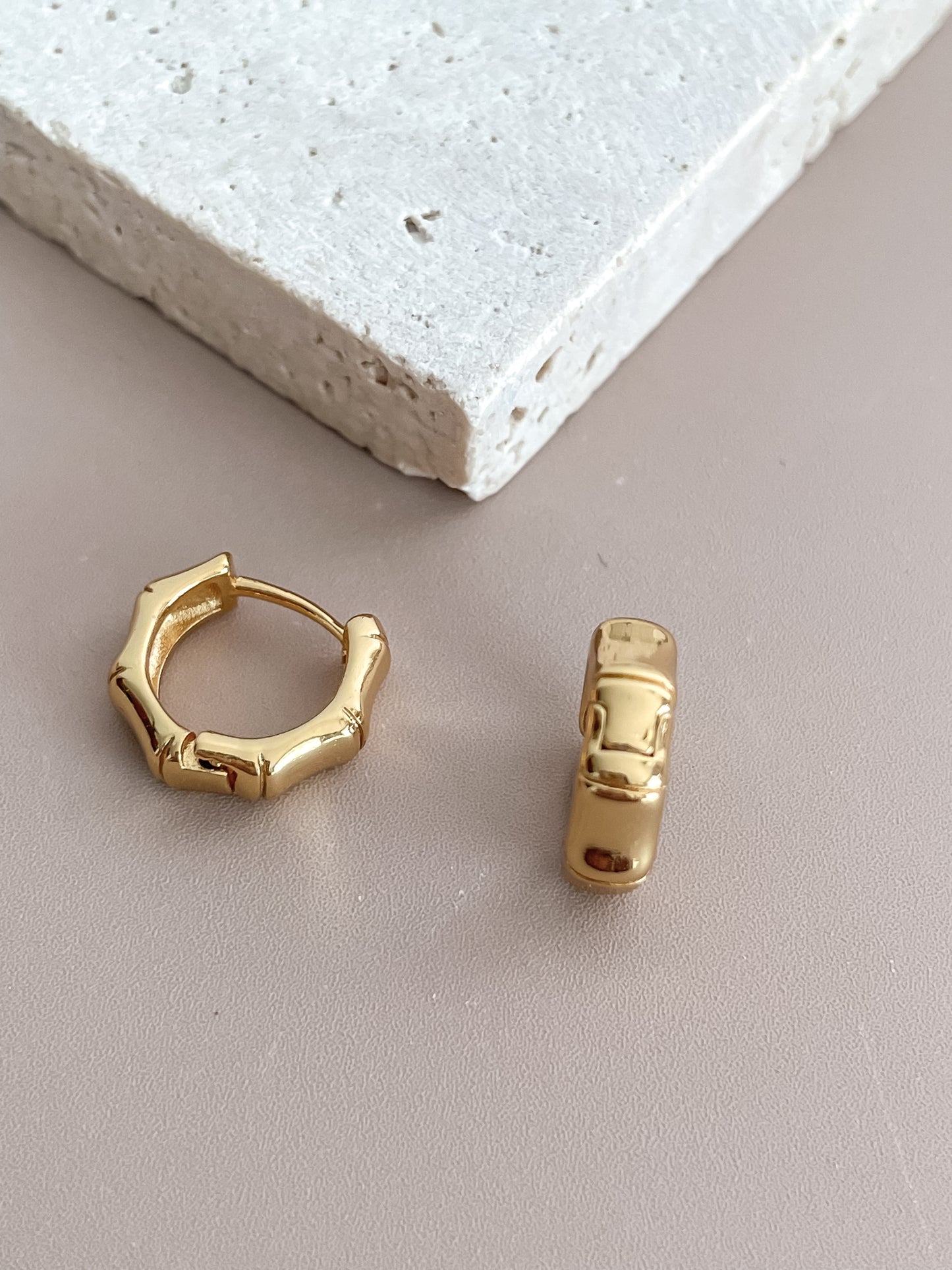 Bamboo Style Hoop Earrings