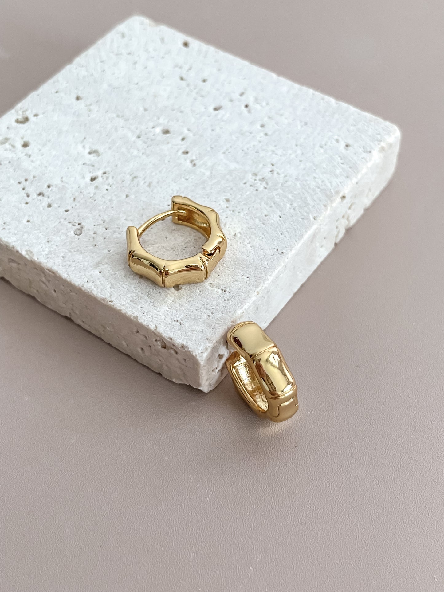 Bamboo Style Hoop Earrings