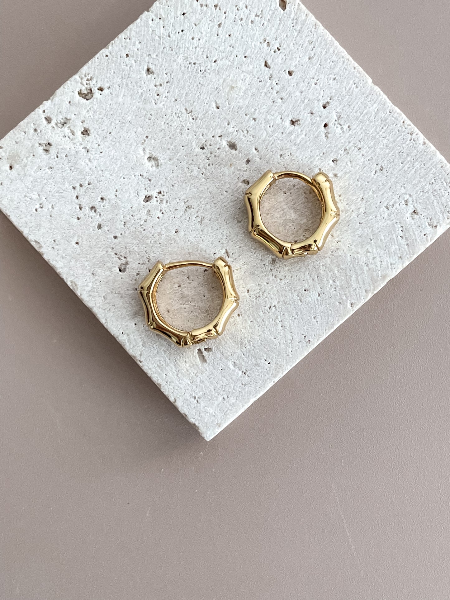 Bamboo Style Hoop Earrings