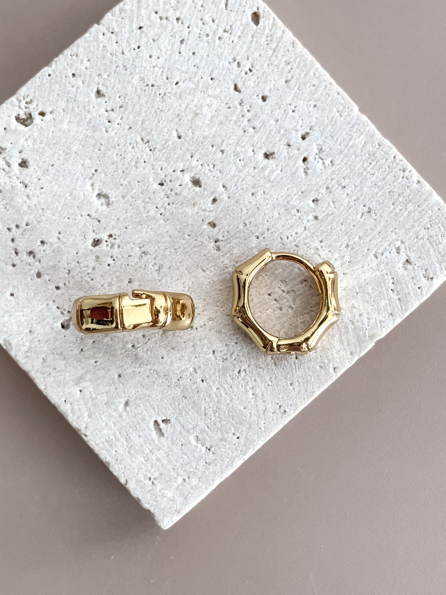 Bamboo Style Hoop Earrings