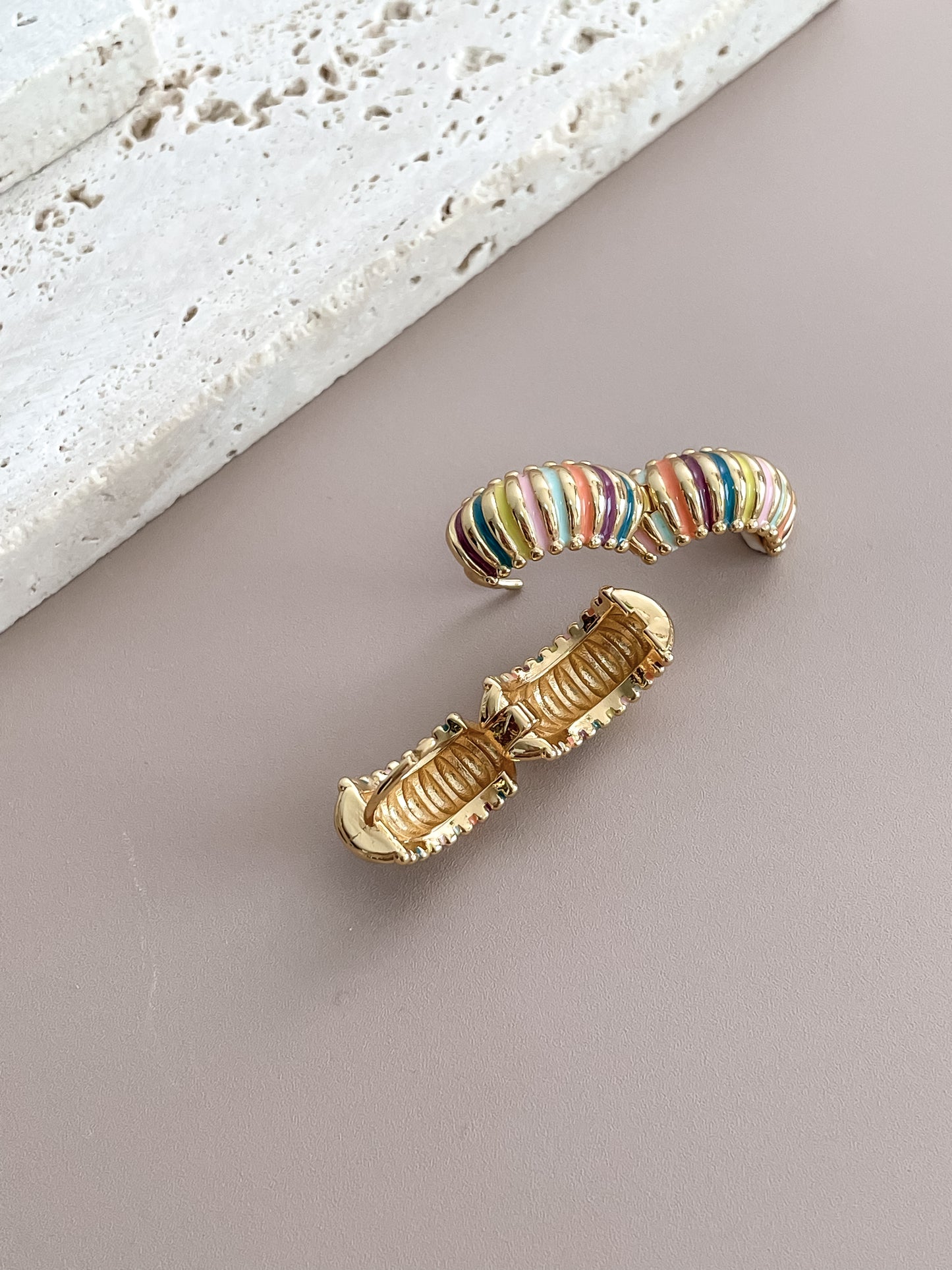 Enamel Rainbow Color Hoops