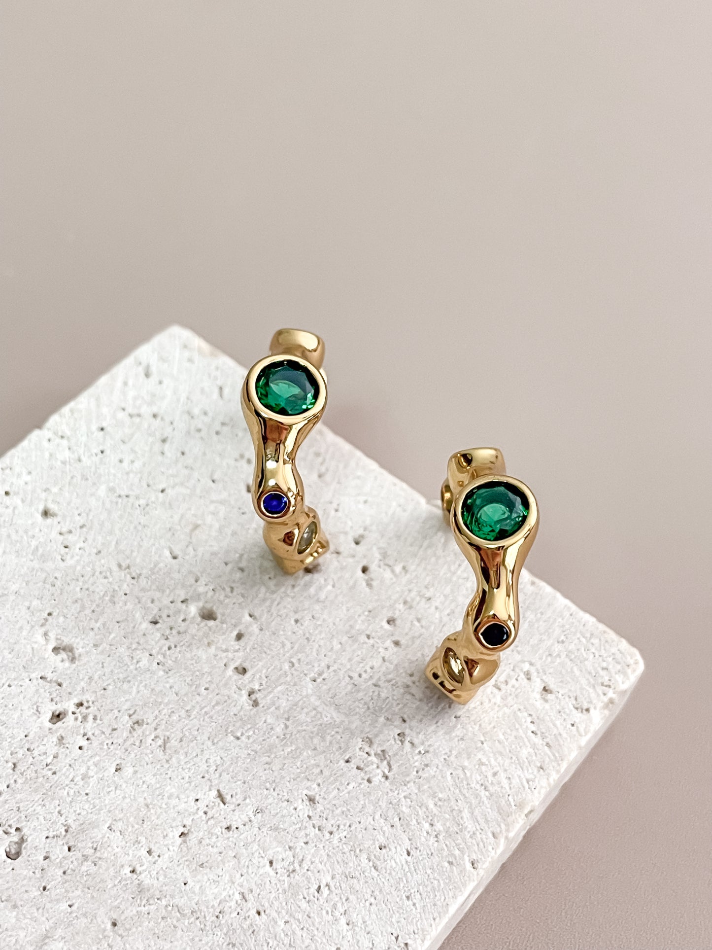 Geometric C-Shaped Stud Earrings