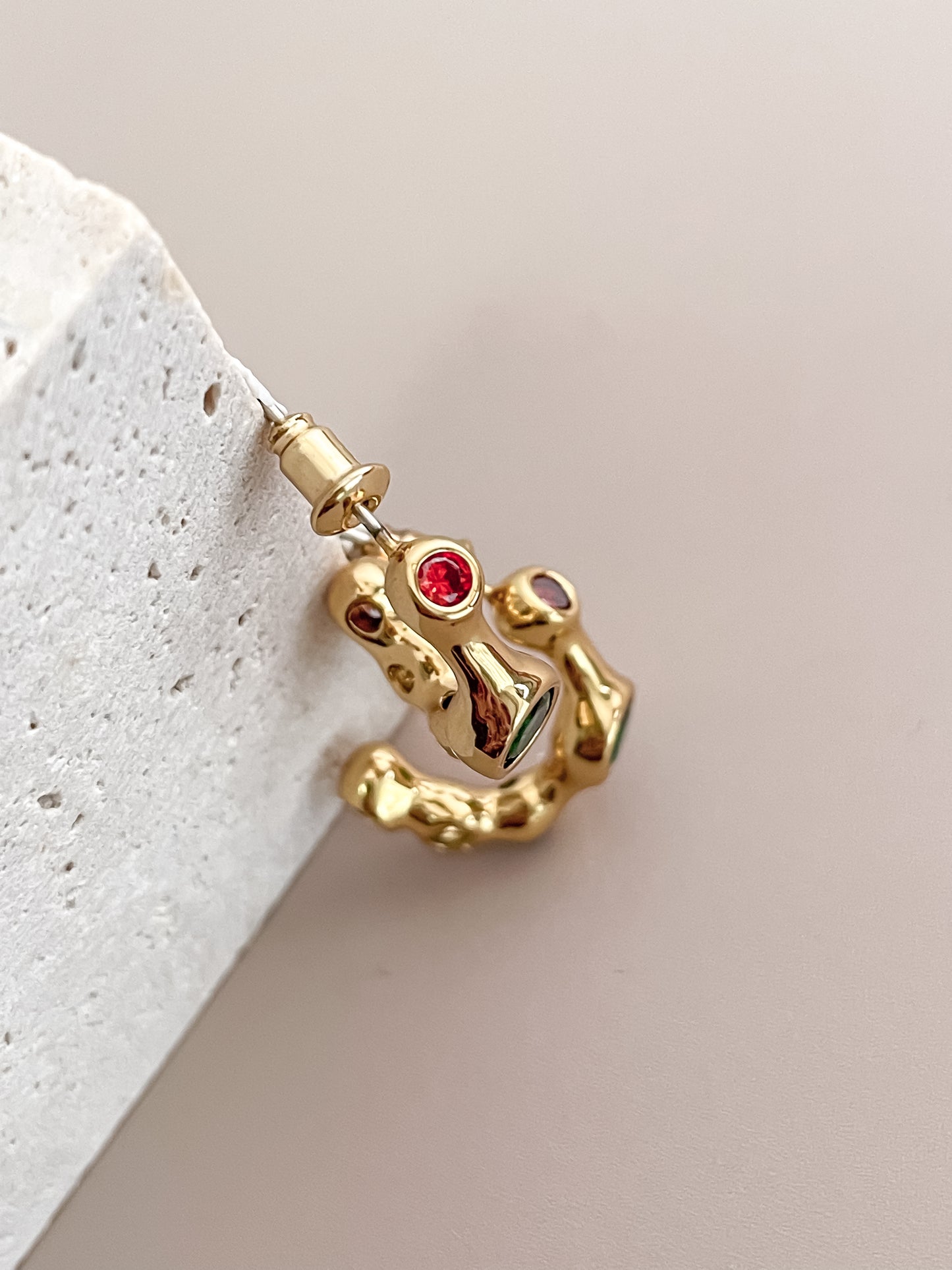 Geometric C-Shaped Stud Earrings