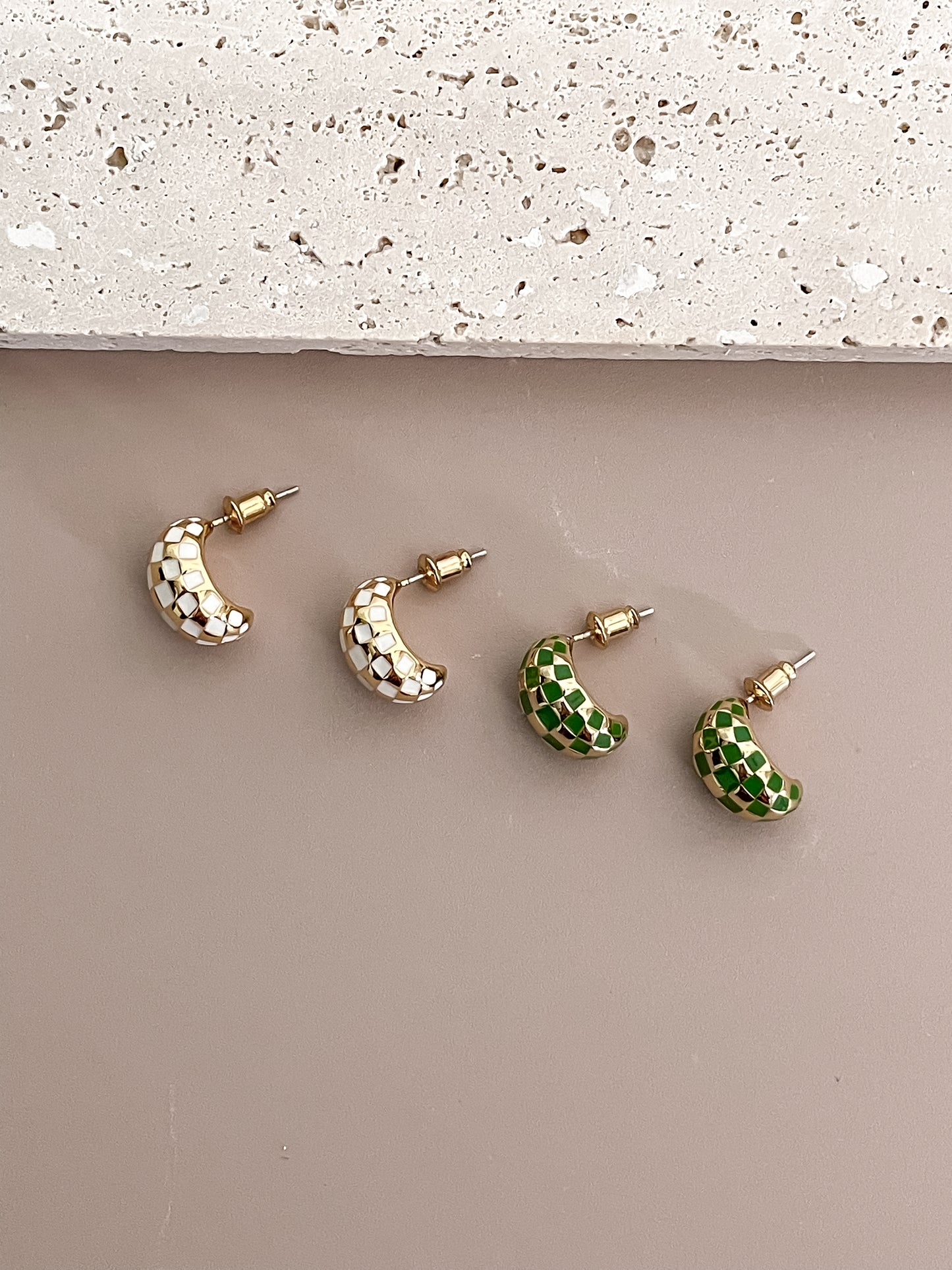 Checkerboard Pattern Earrings