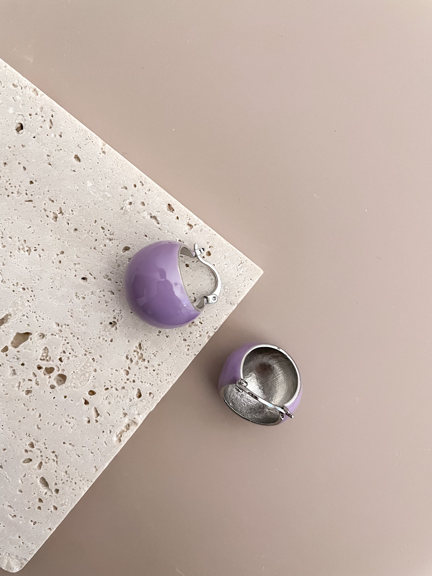 Enamel Hollow Sphere Earrings