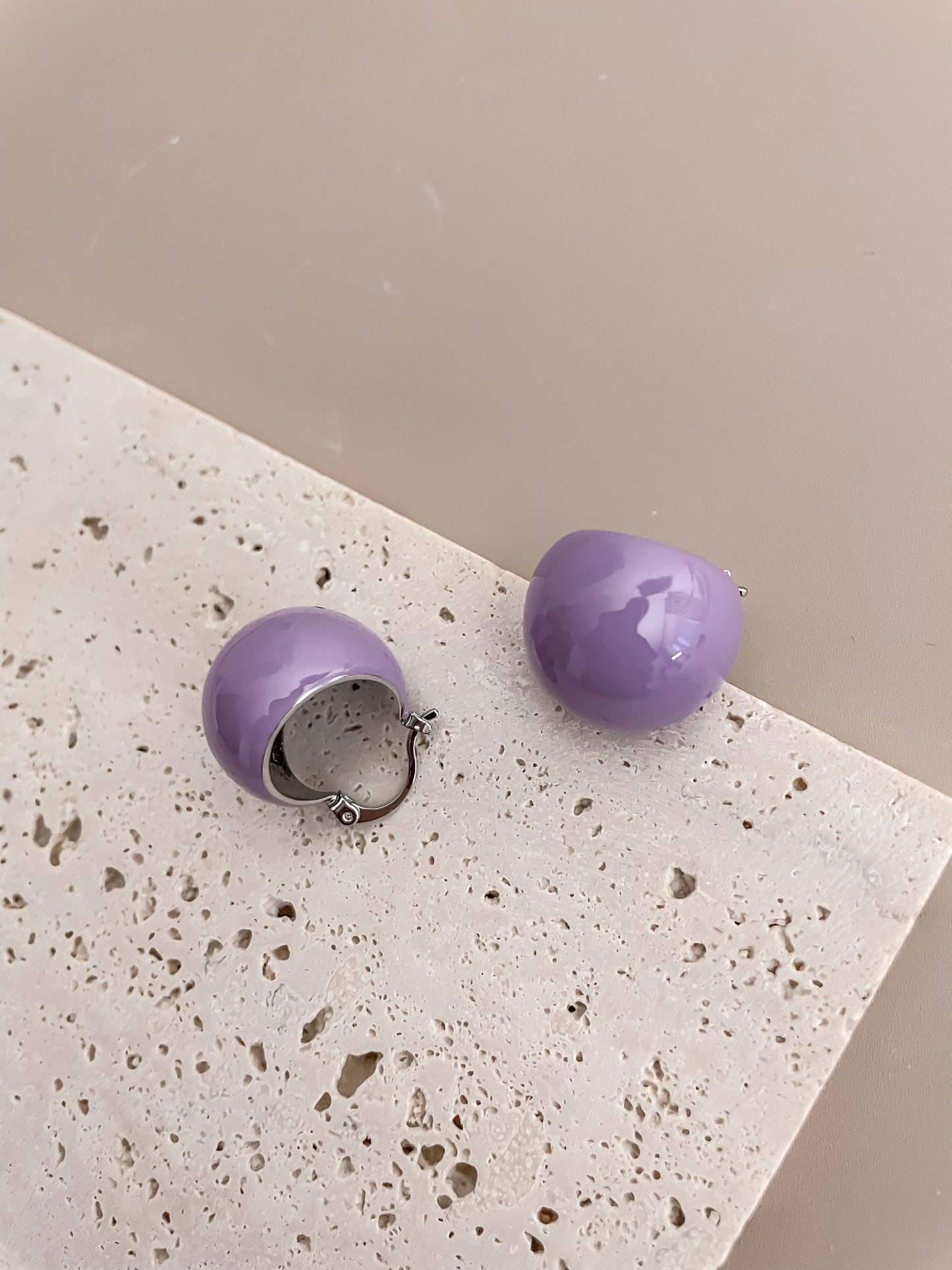 Enamel Hollow Sphere Earrings