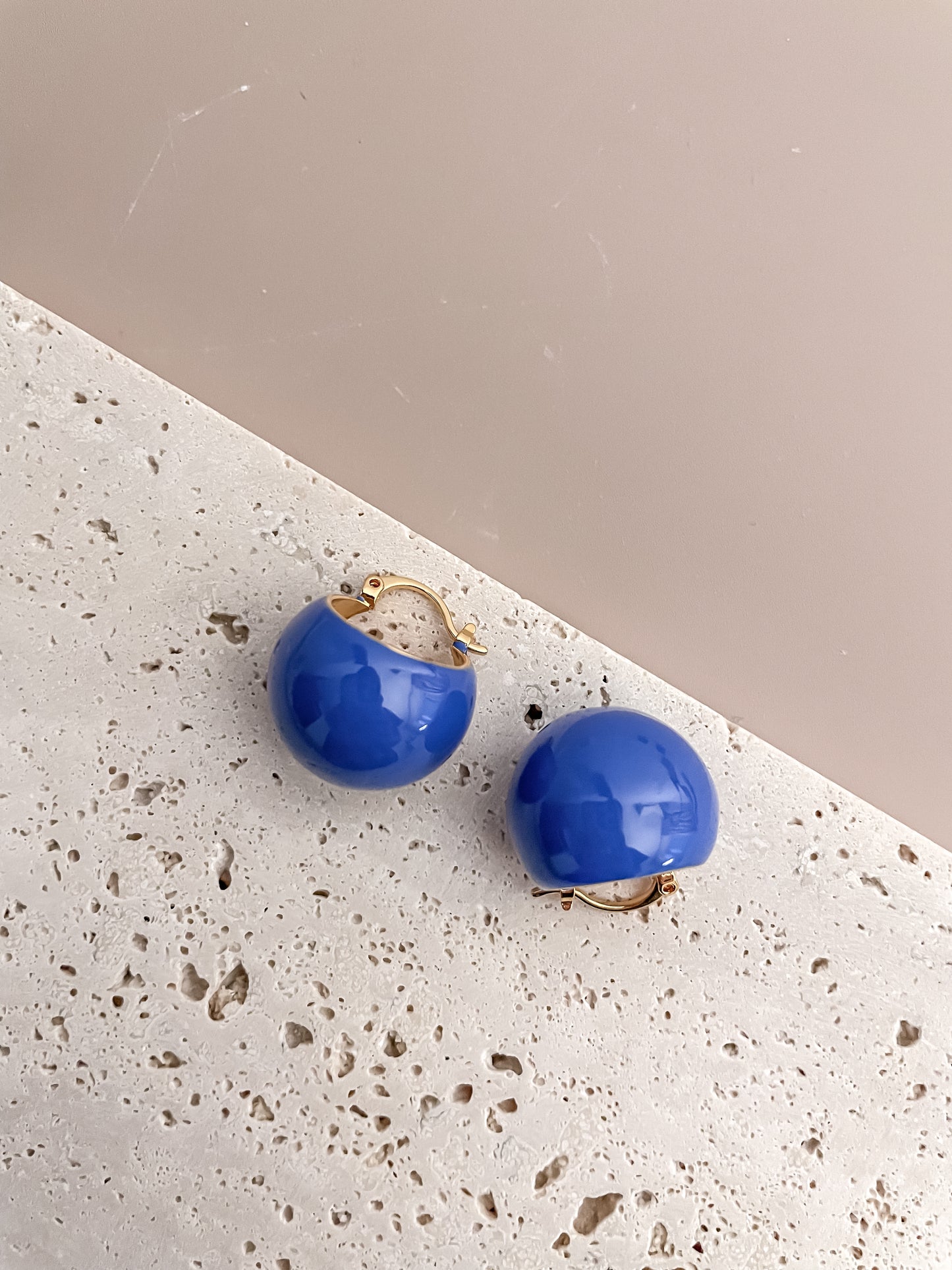 Enamel Hollow Sphere Earrings