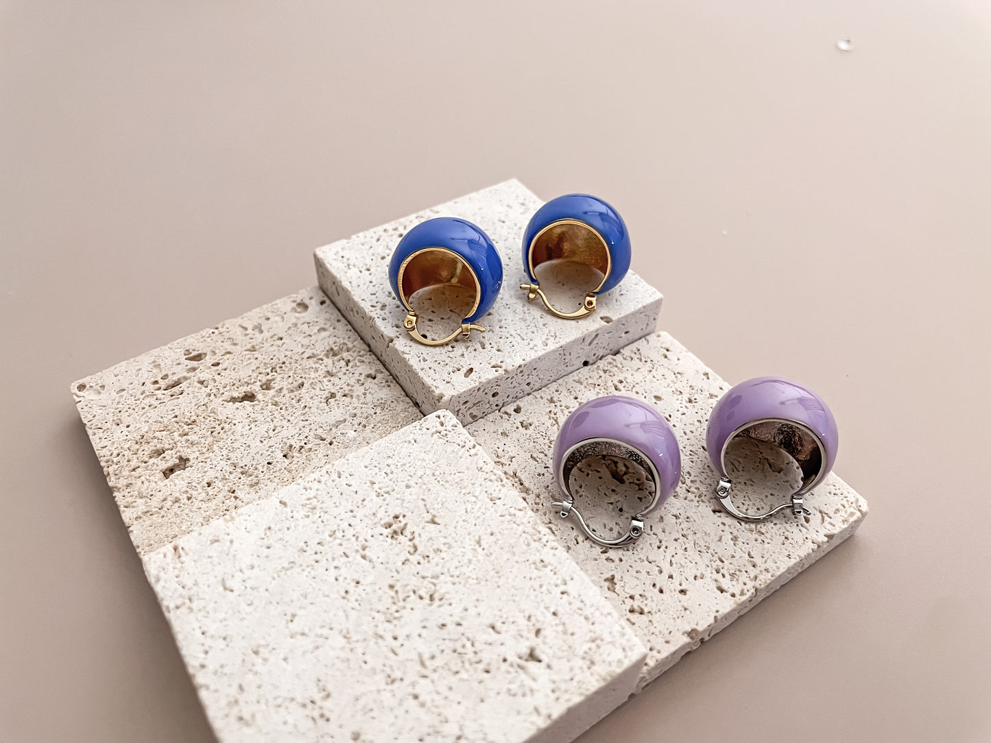 Enamel Hollow Sphere Earrings