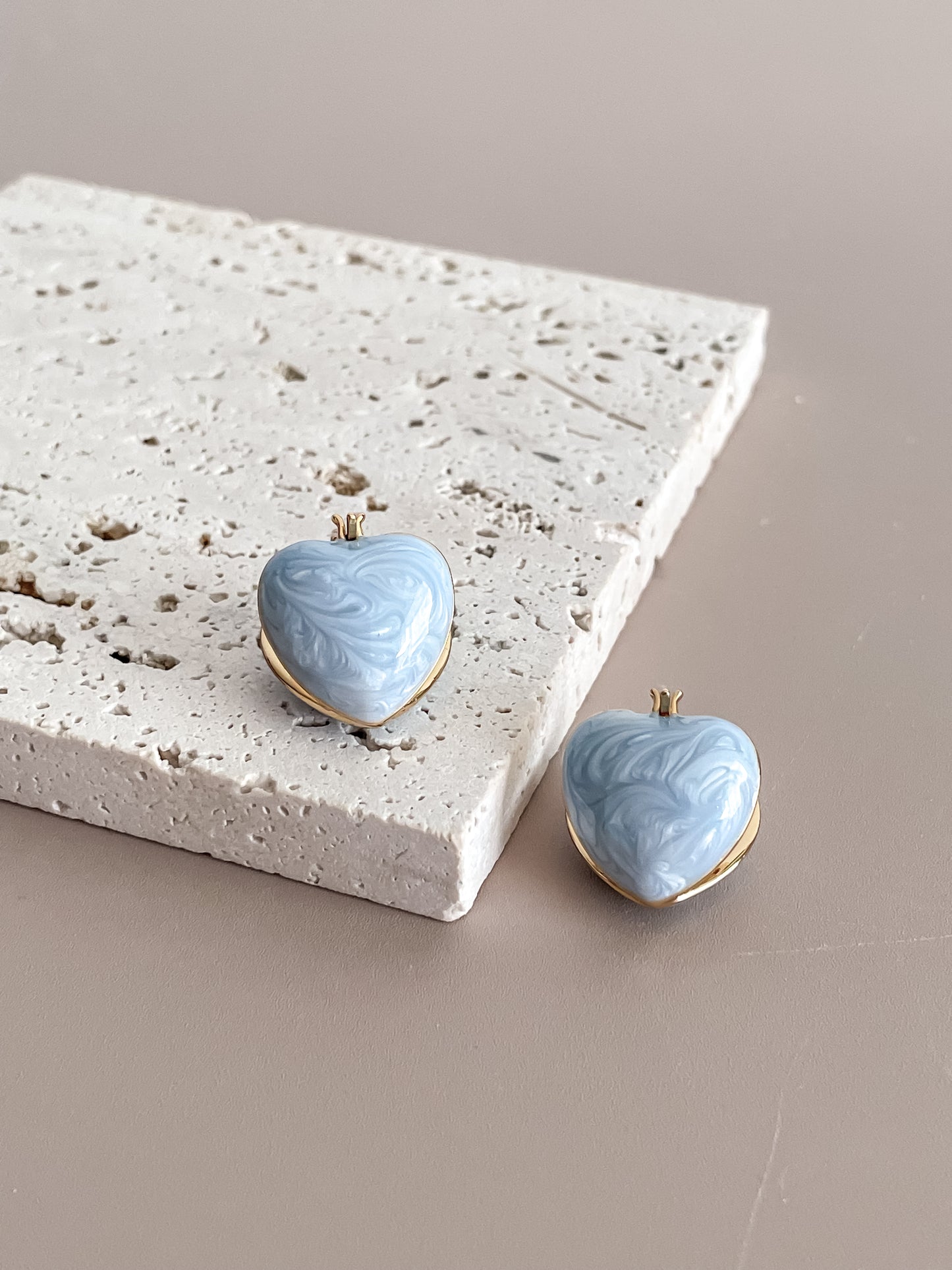 Enamel Glazed Heart Shaped Huggy Hoop Earrings