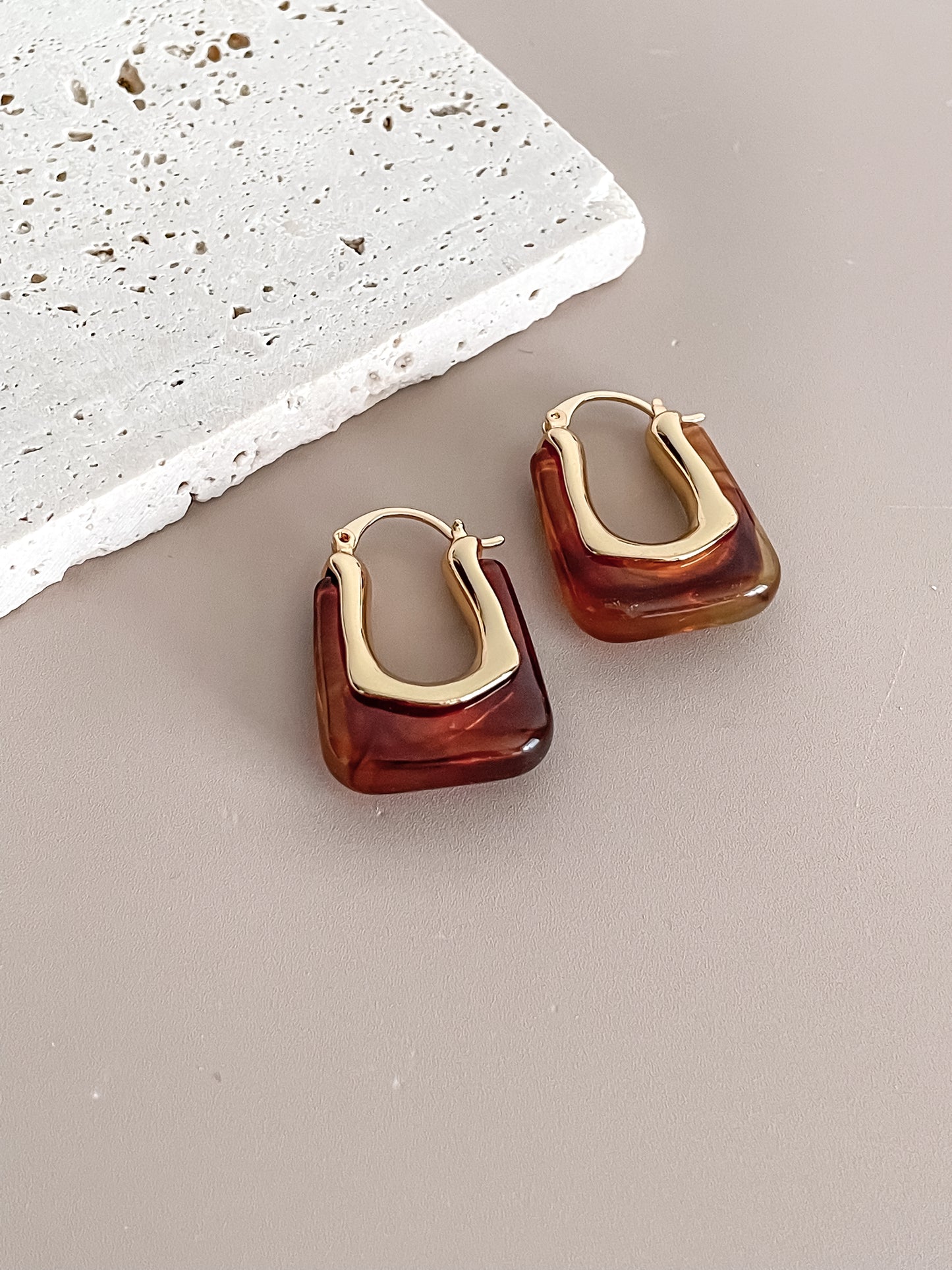 Acrylic U Shape Latch Hoop Earrings