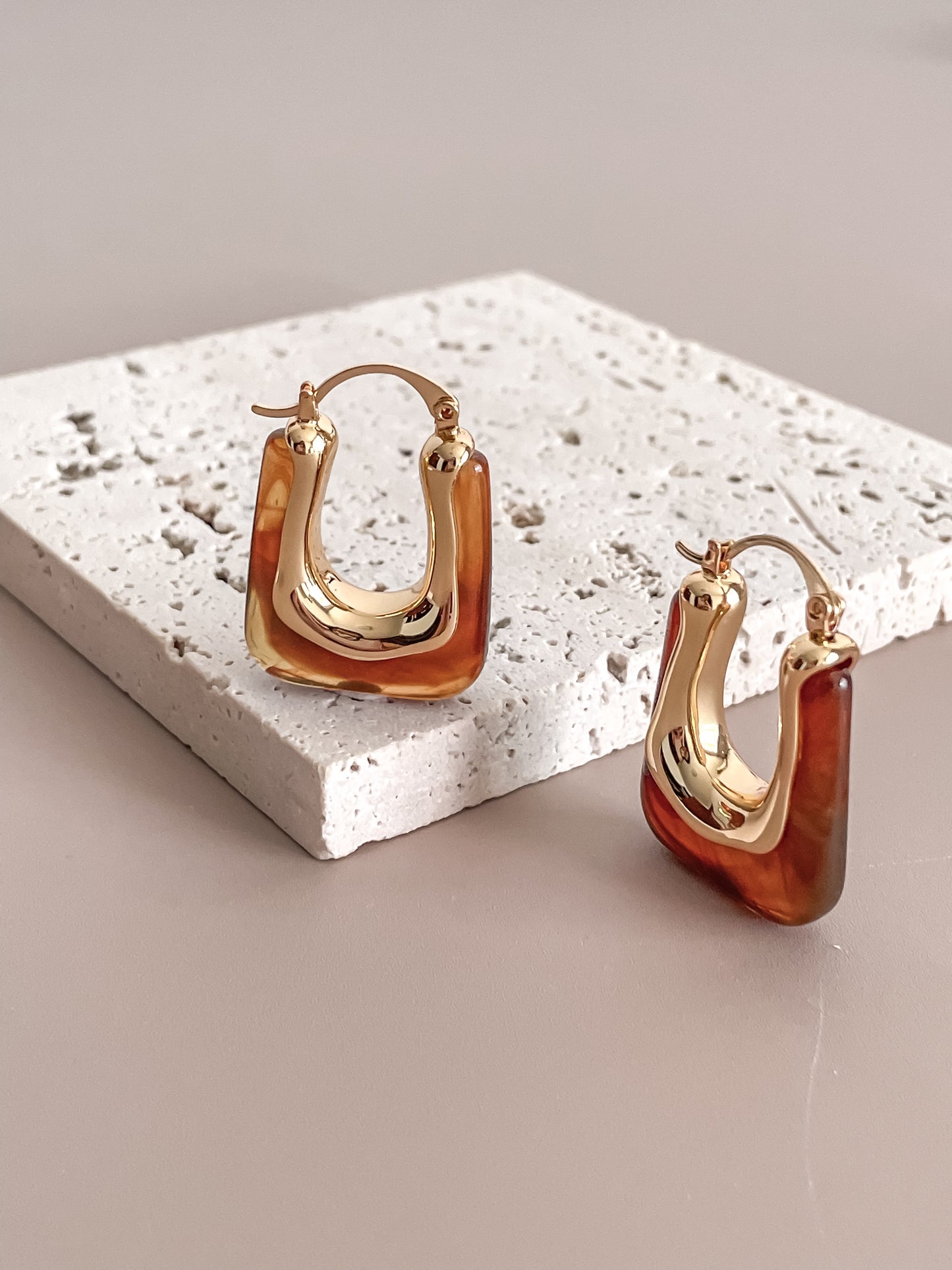 Acrylic U Shape Latch Hoop Earrings