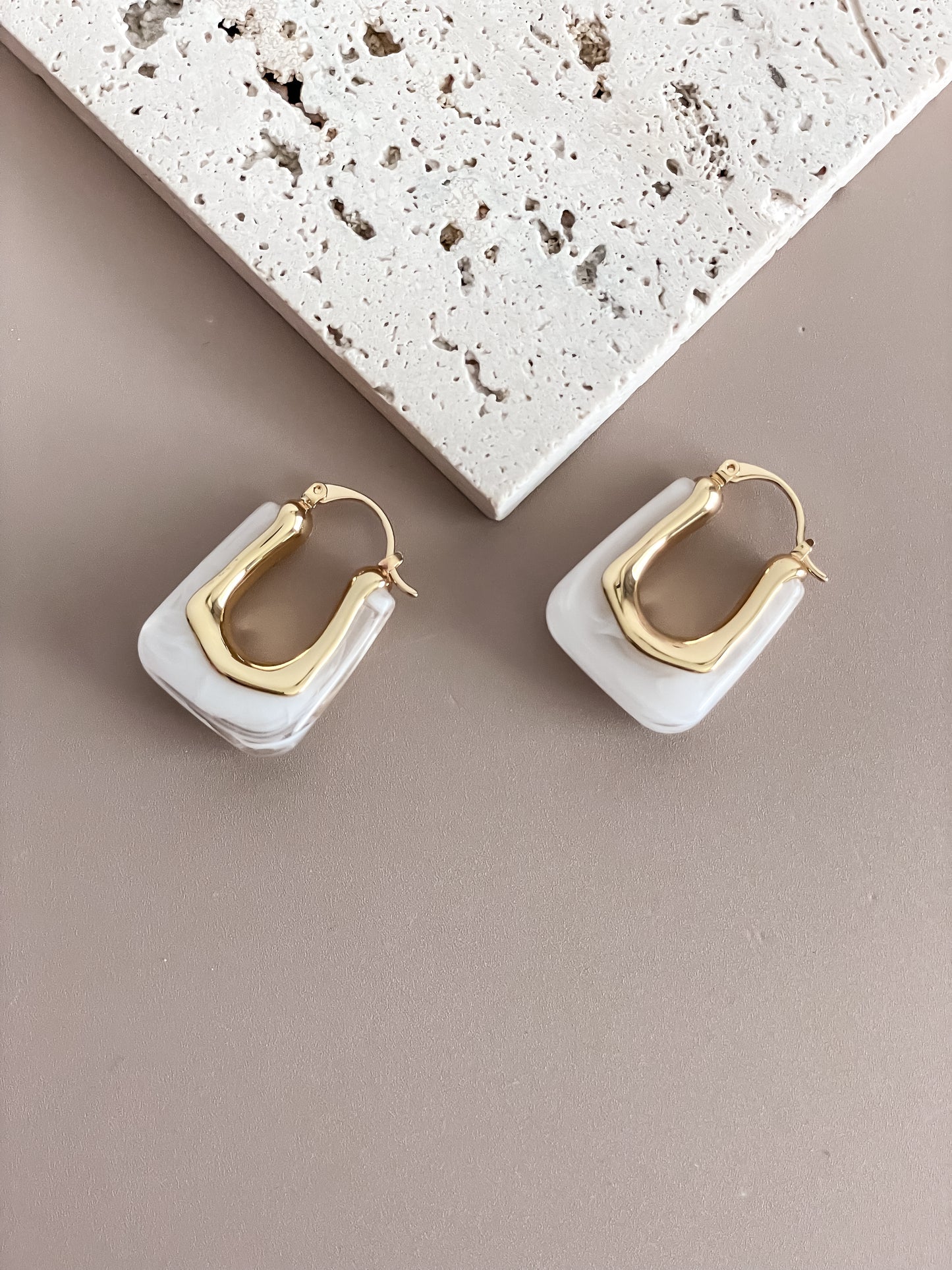 Acrylic U Shape Latch Hoop Earrings