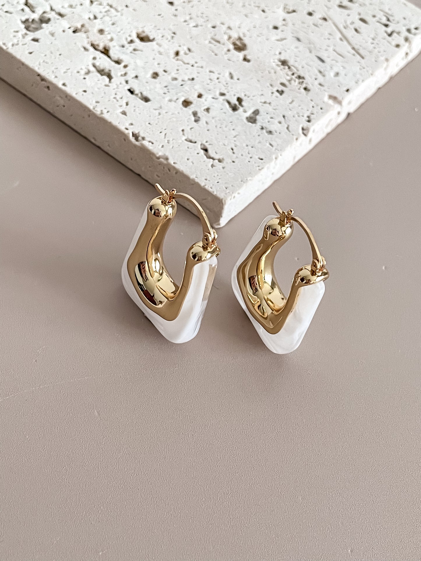 Acrylic U Shape Latch Hoop Earrings