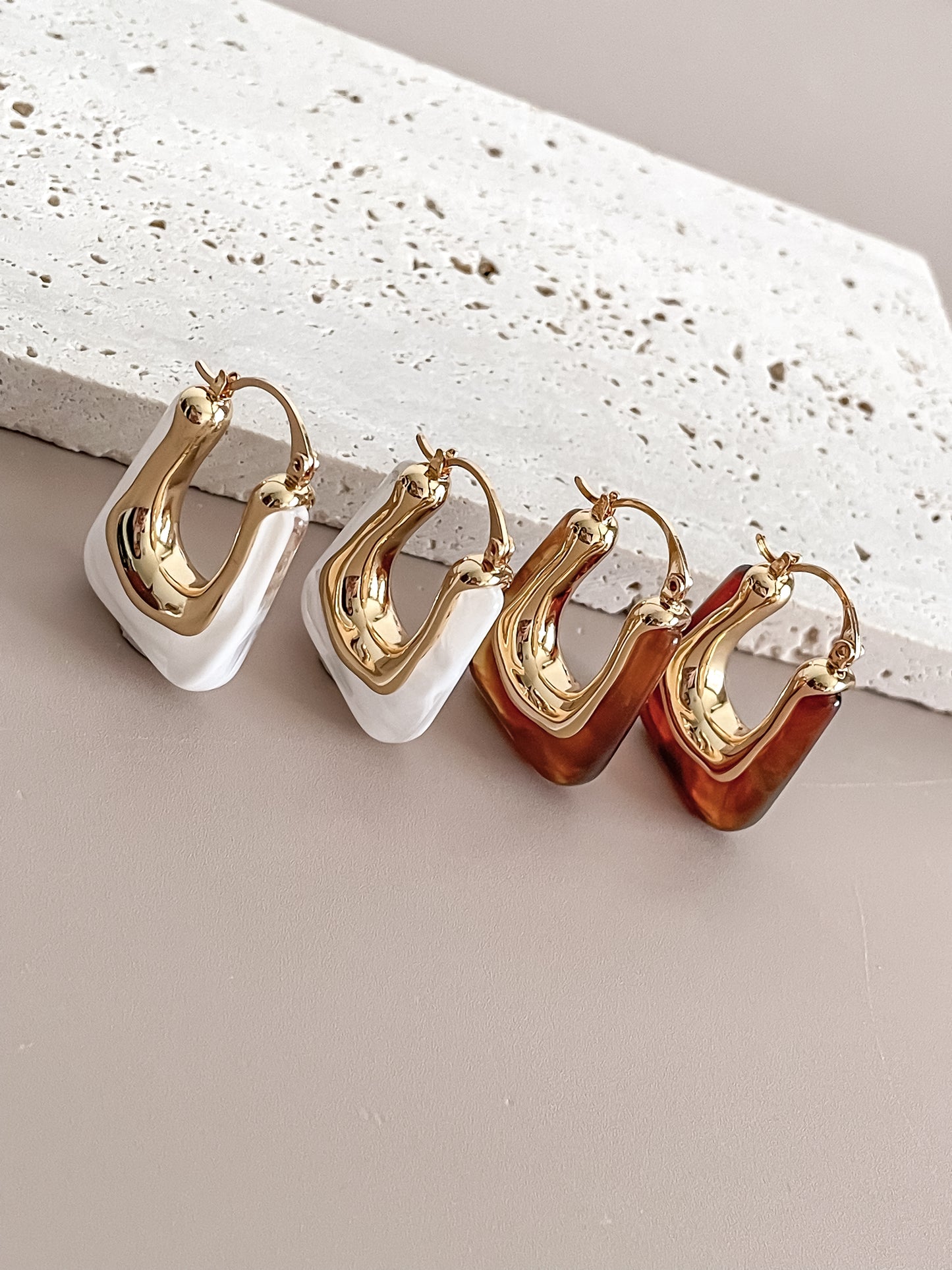 Acrylic U Shape Latch Hoop Earrings