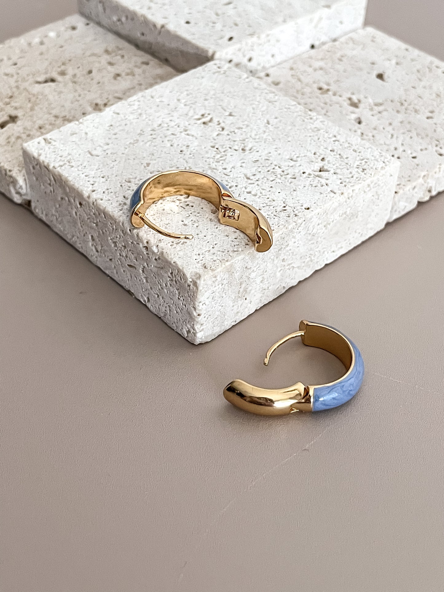 Basic Enamel Hoop Earrings