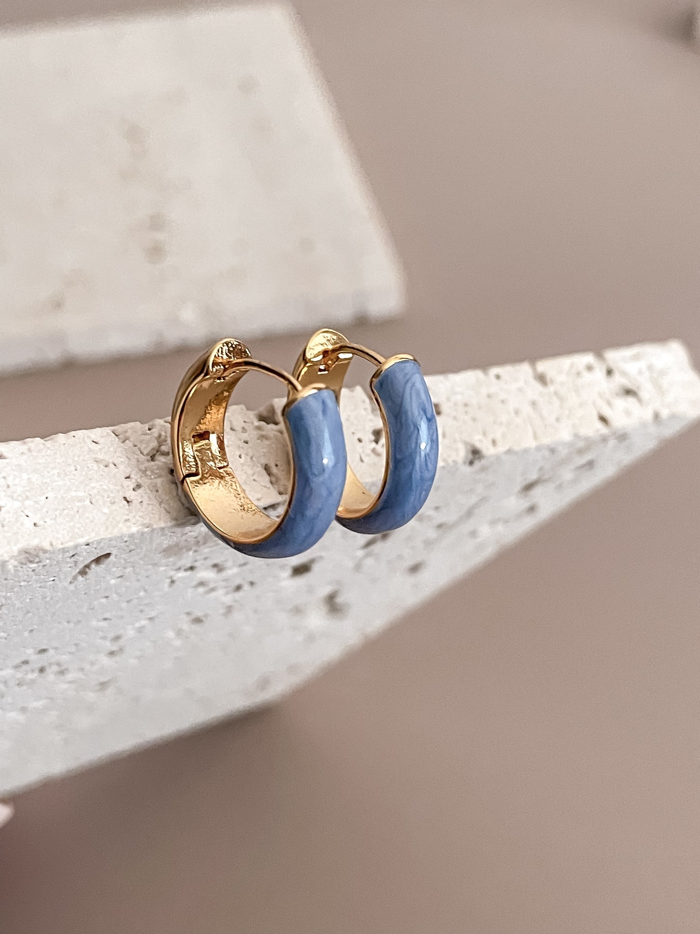 Basic Enamel Hoop Earrings
