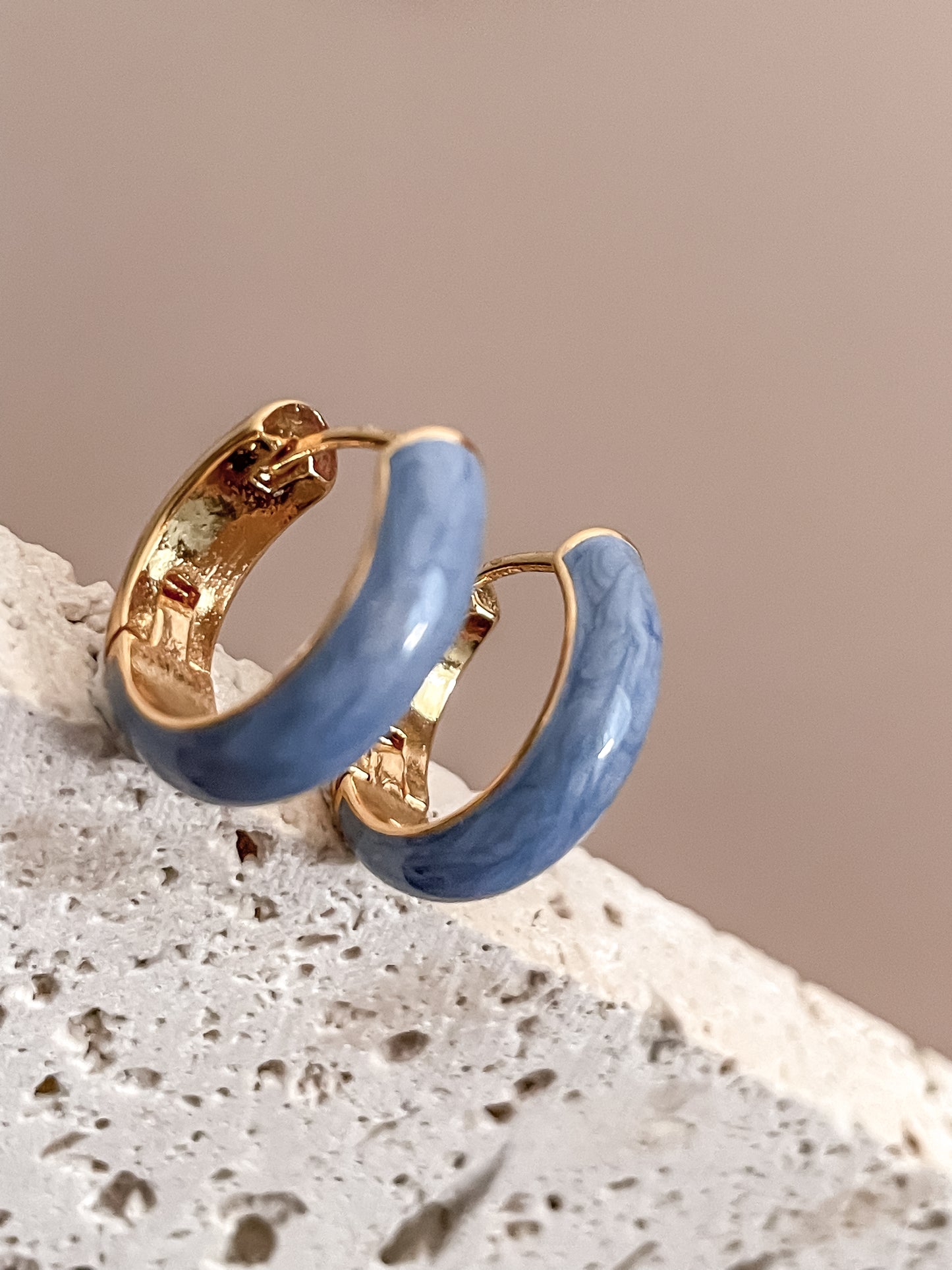 Basic Enamel Hoop Earrings