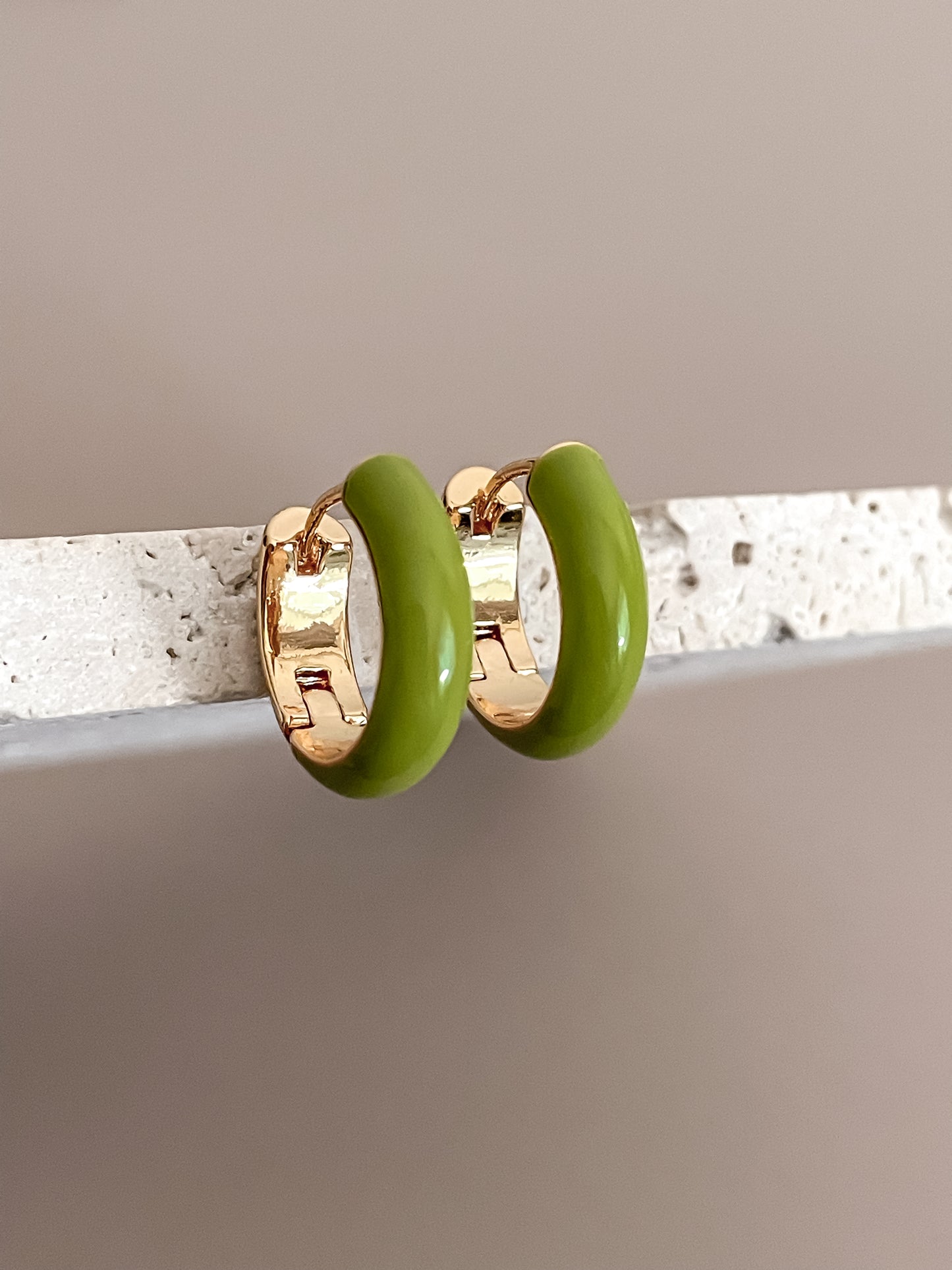 Basic Enamel Hoop Earrings