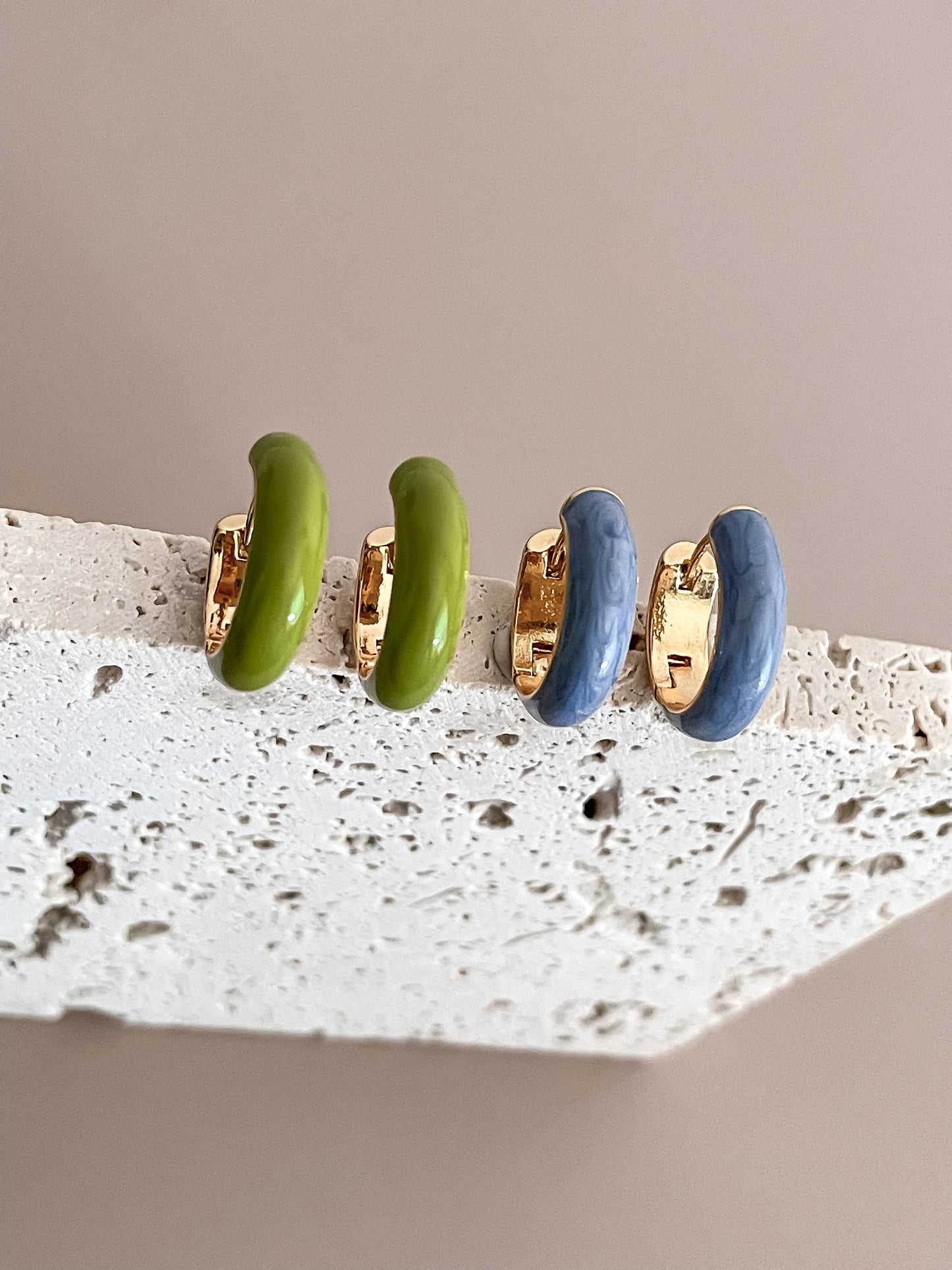 Basic Enamel Hoop Earrings