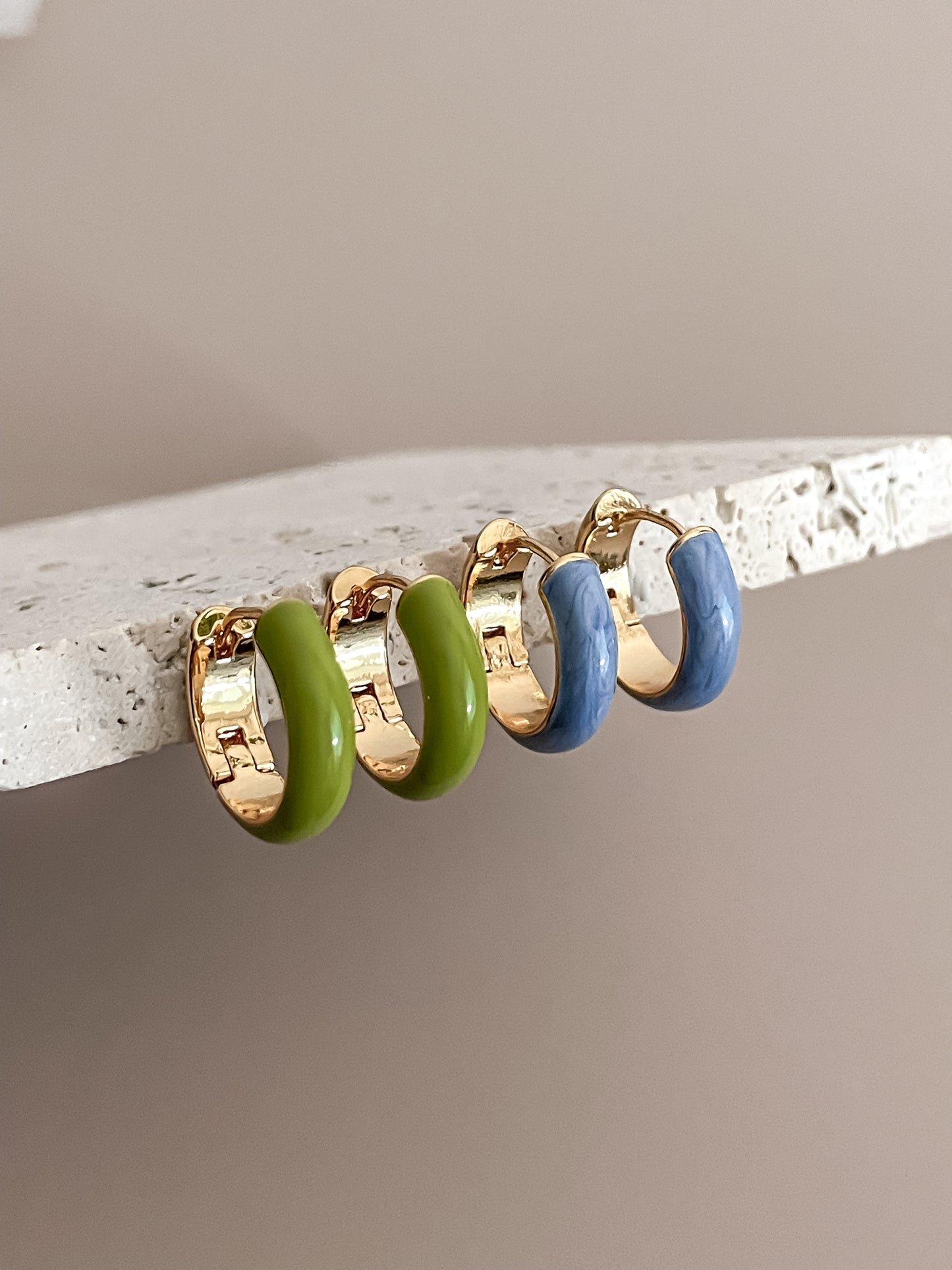 Basic Enamel Hoop Earrings