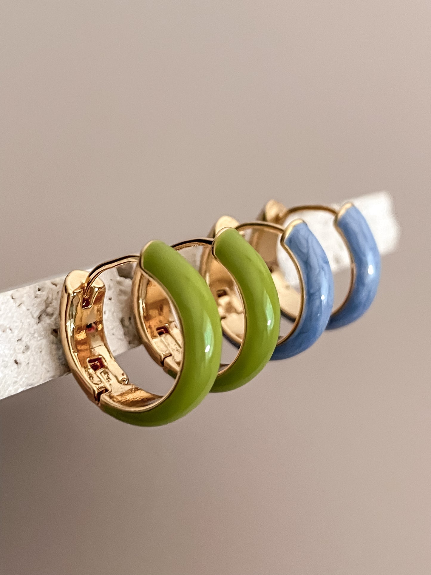 Basic Enamel Hoop Earrings