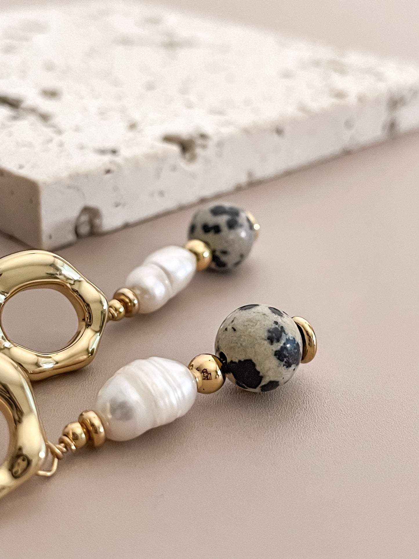 Pearl & Gemstone Pendant Earrings