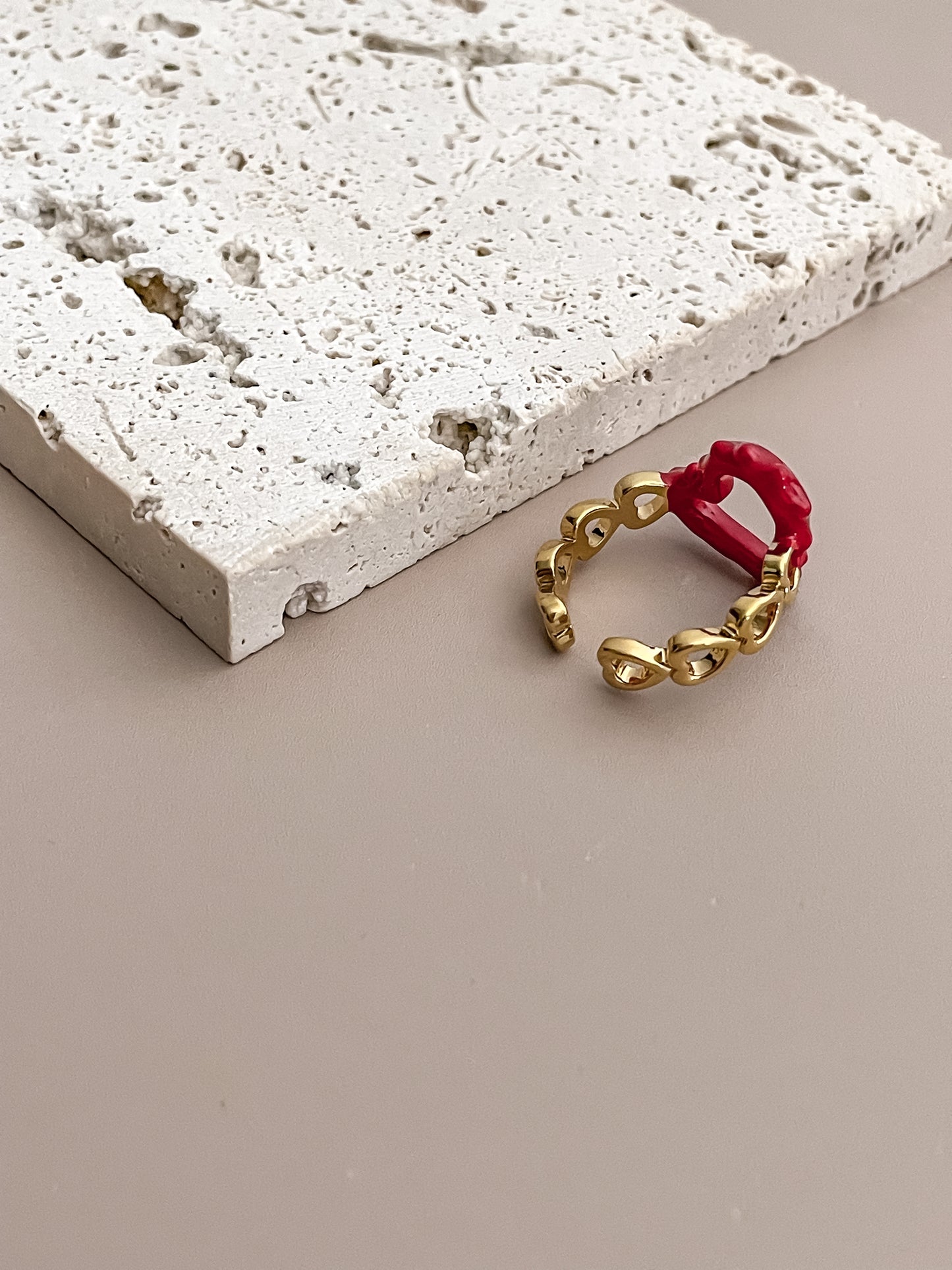 Red Enamel Glazed Ring