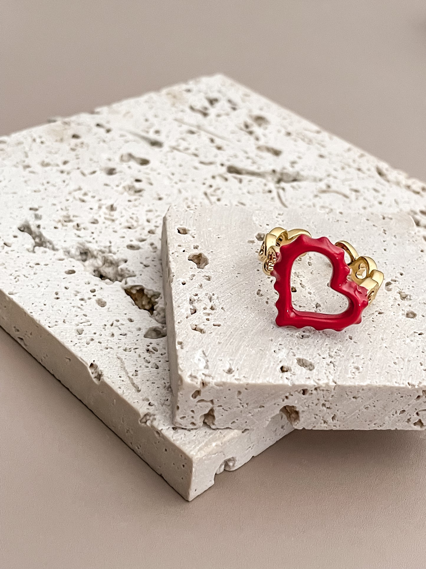 Red Enamel Glazed Ring