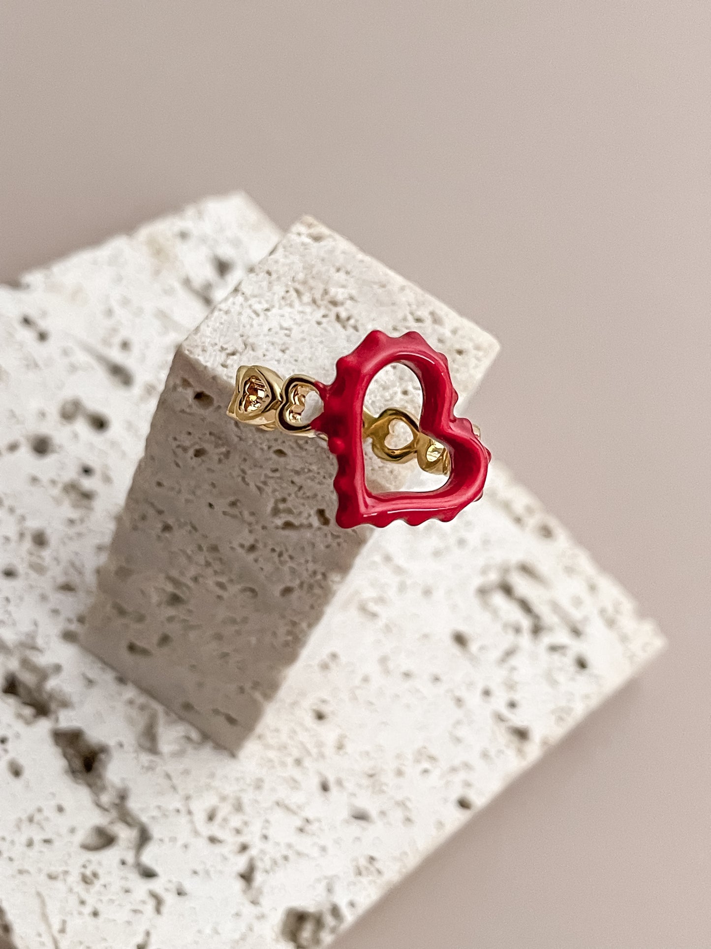Red Enamel Glazed Ring