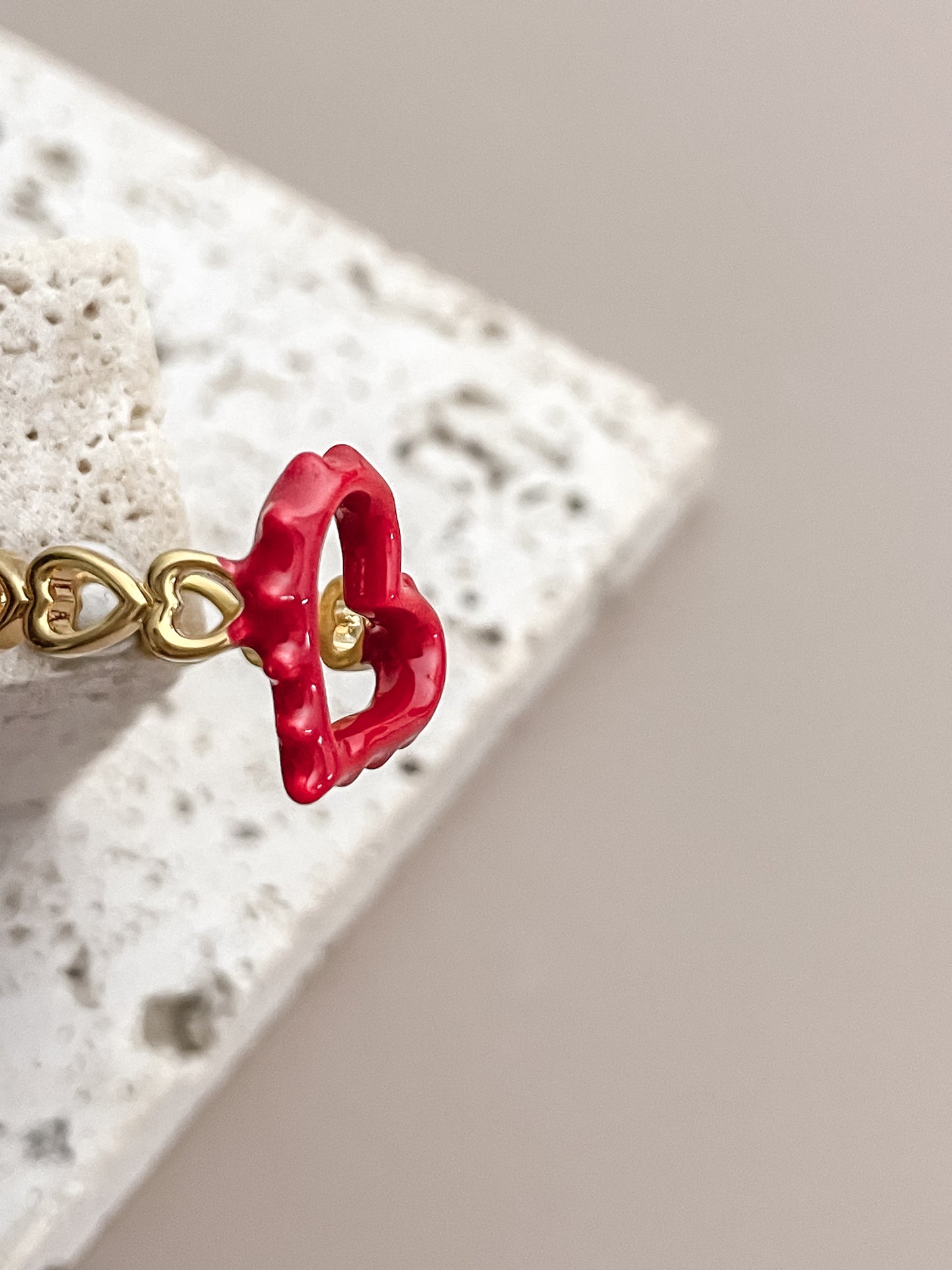 Red Enamel Glazed Ring