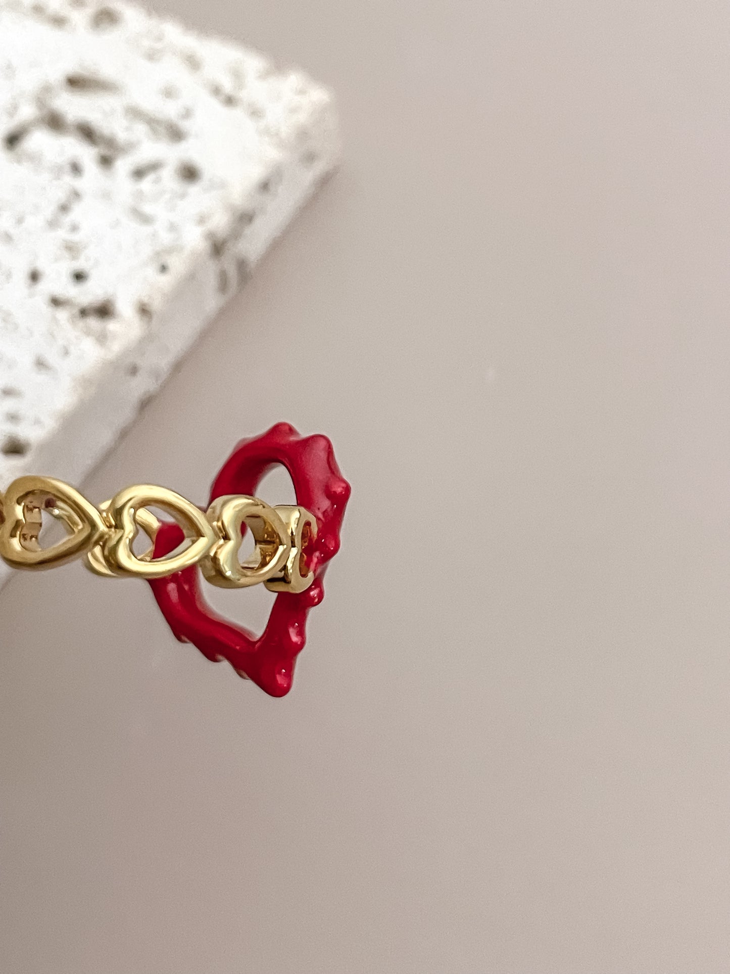 Red Enamel Glazed Ring