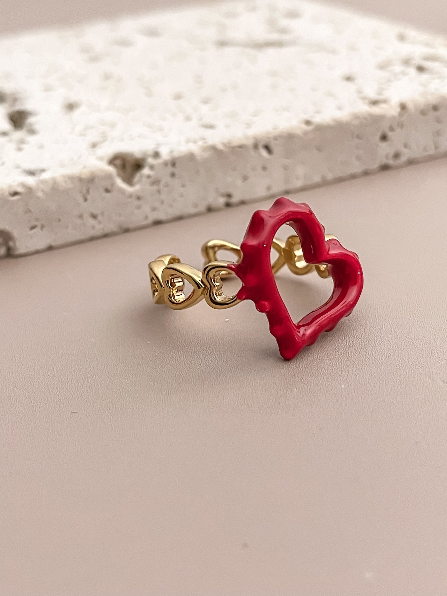 Red Enamel Glazed Ring