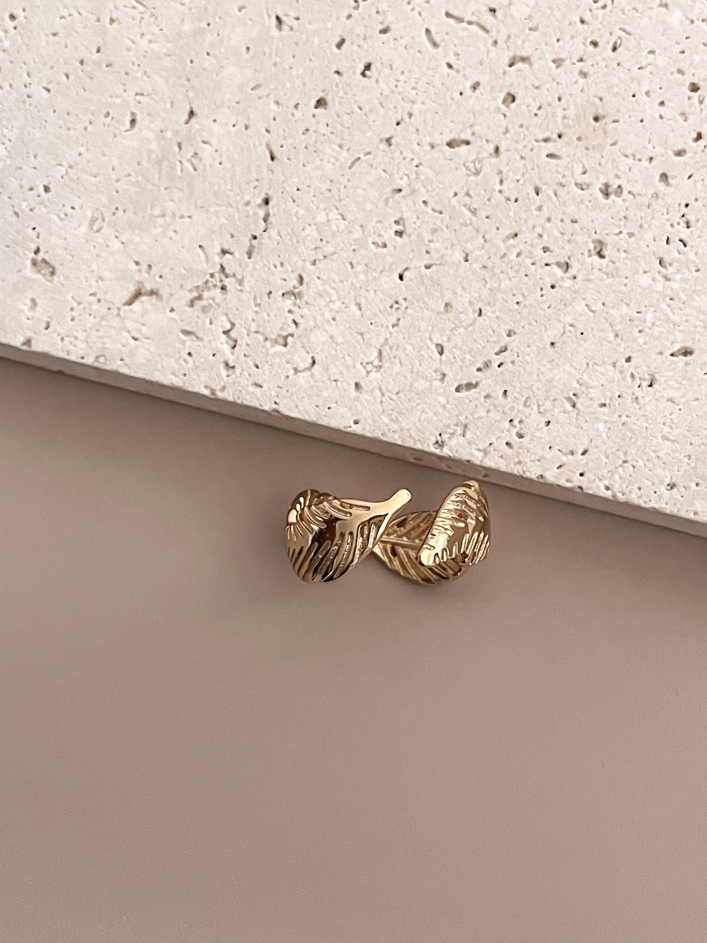 Gold Feather Ring