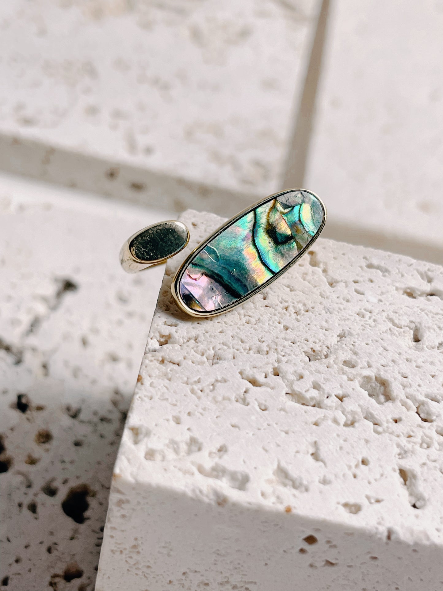 Minimalist Abalone Shell Ring