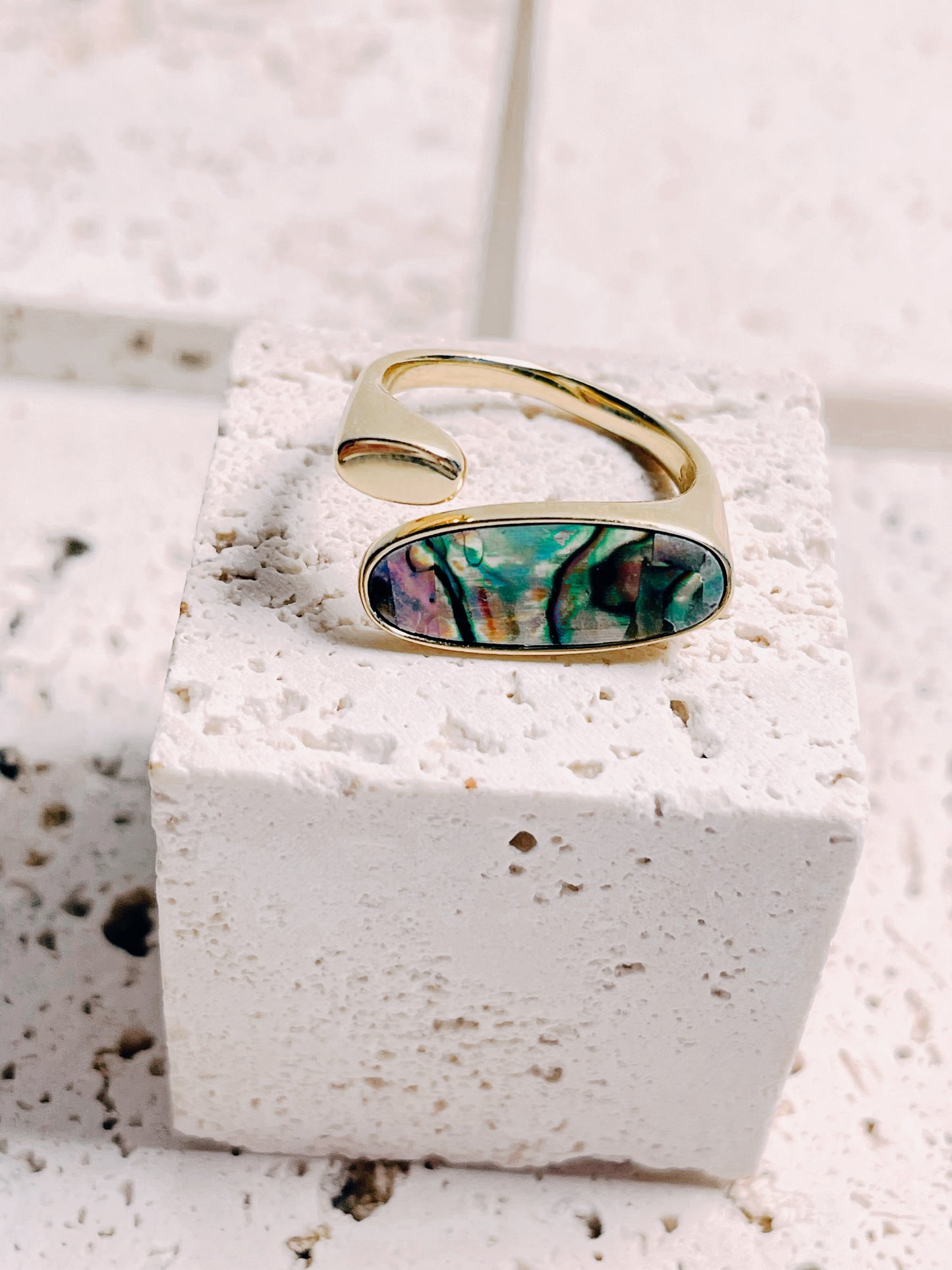 Minimalist Abalone Shell Ring