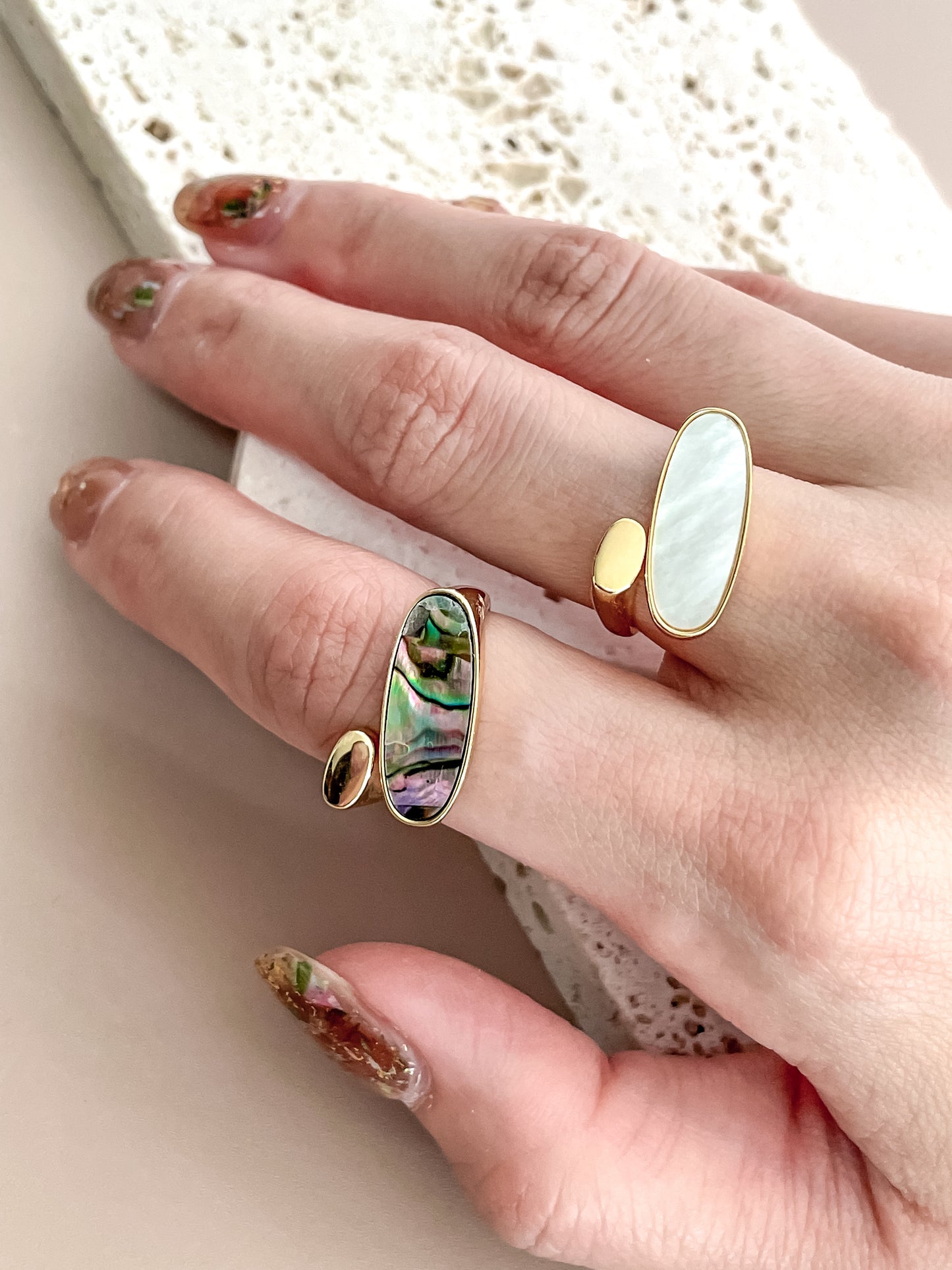 Minimalist Abalone Shell Ring